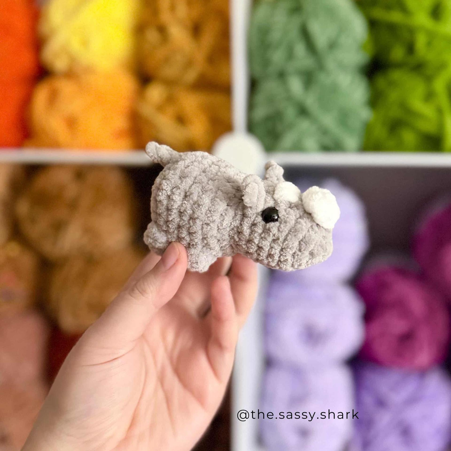 Pudge the Baby Rhino Crochet Pattern thumbnail 4