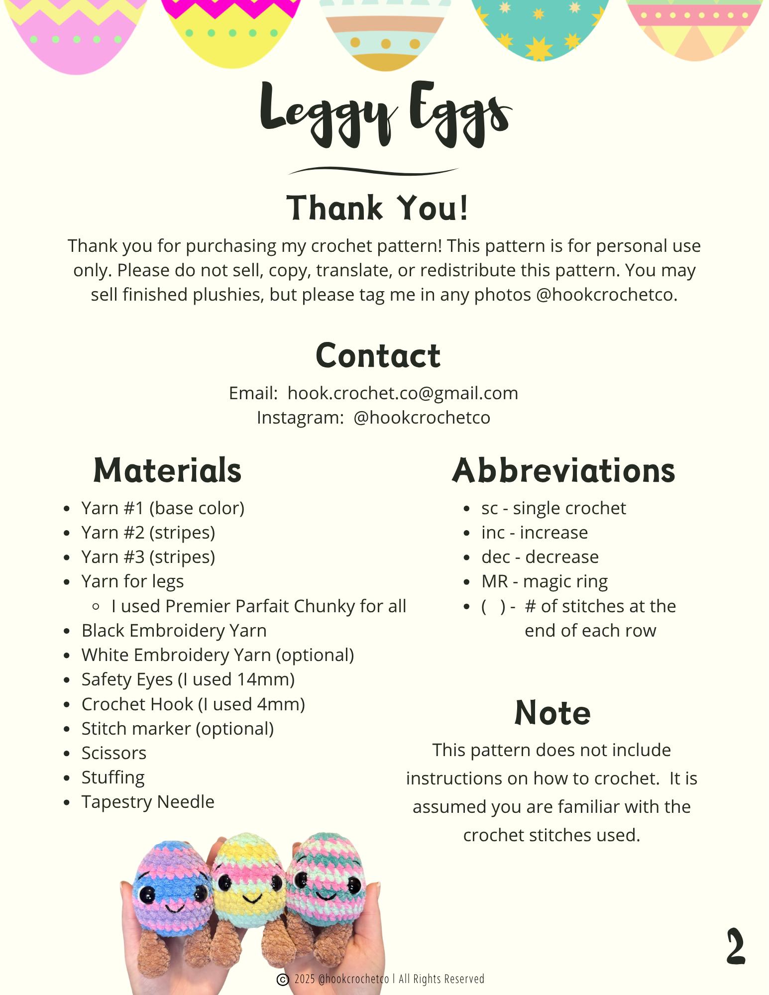 Easter Leggy Eggs Crochet Pattern thumbnail 2