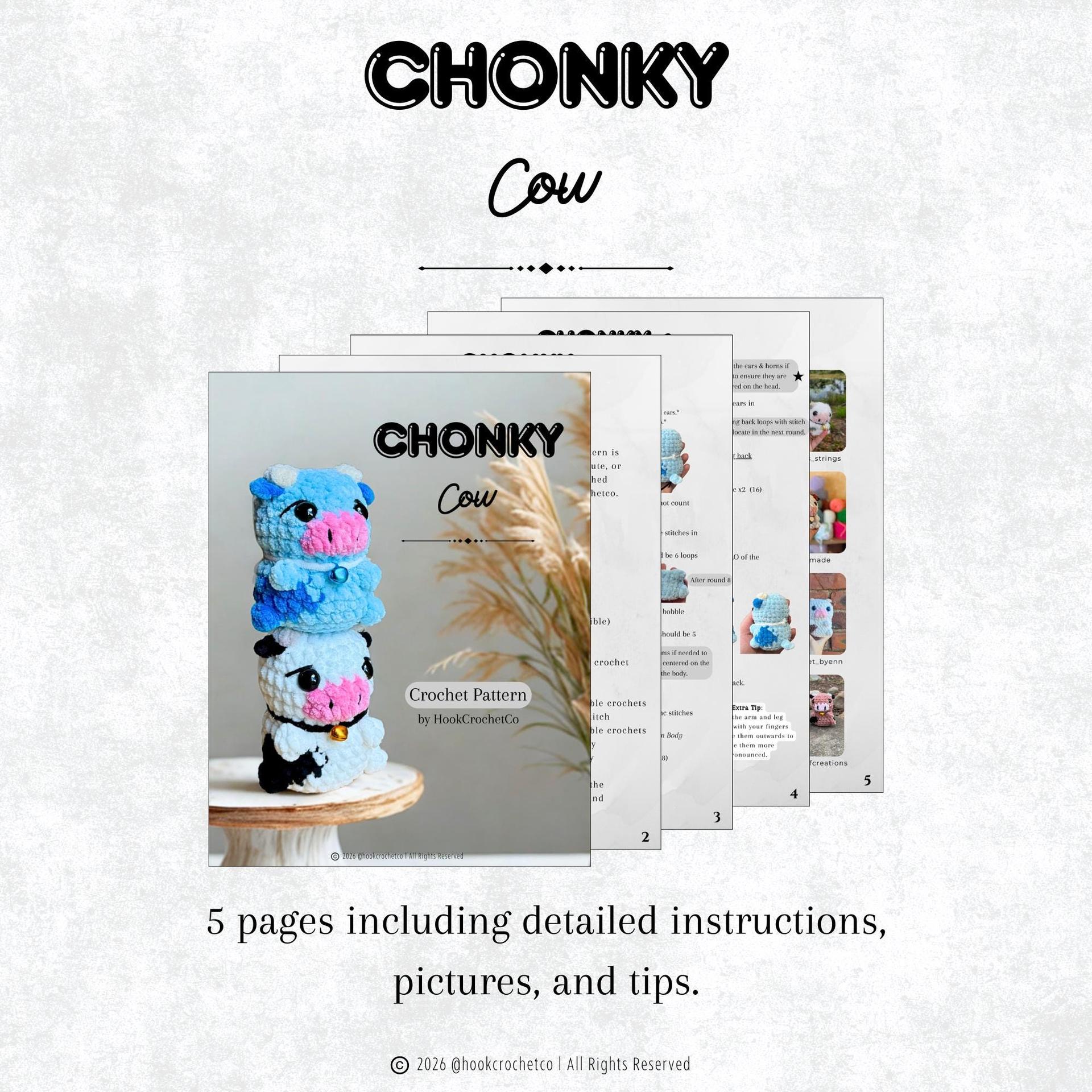 Chonky Cow Crochet Pattern thumbnail 2