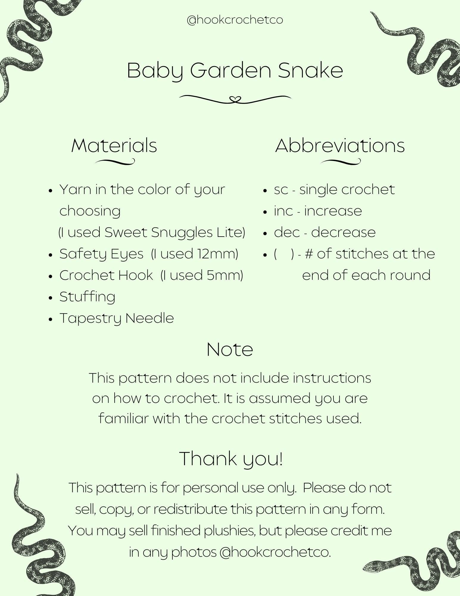 Baby Garden Snake Crochet Pattern thumbnail 3