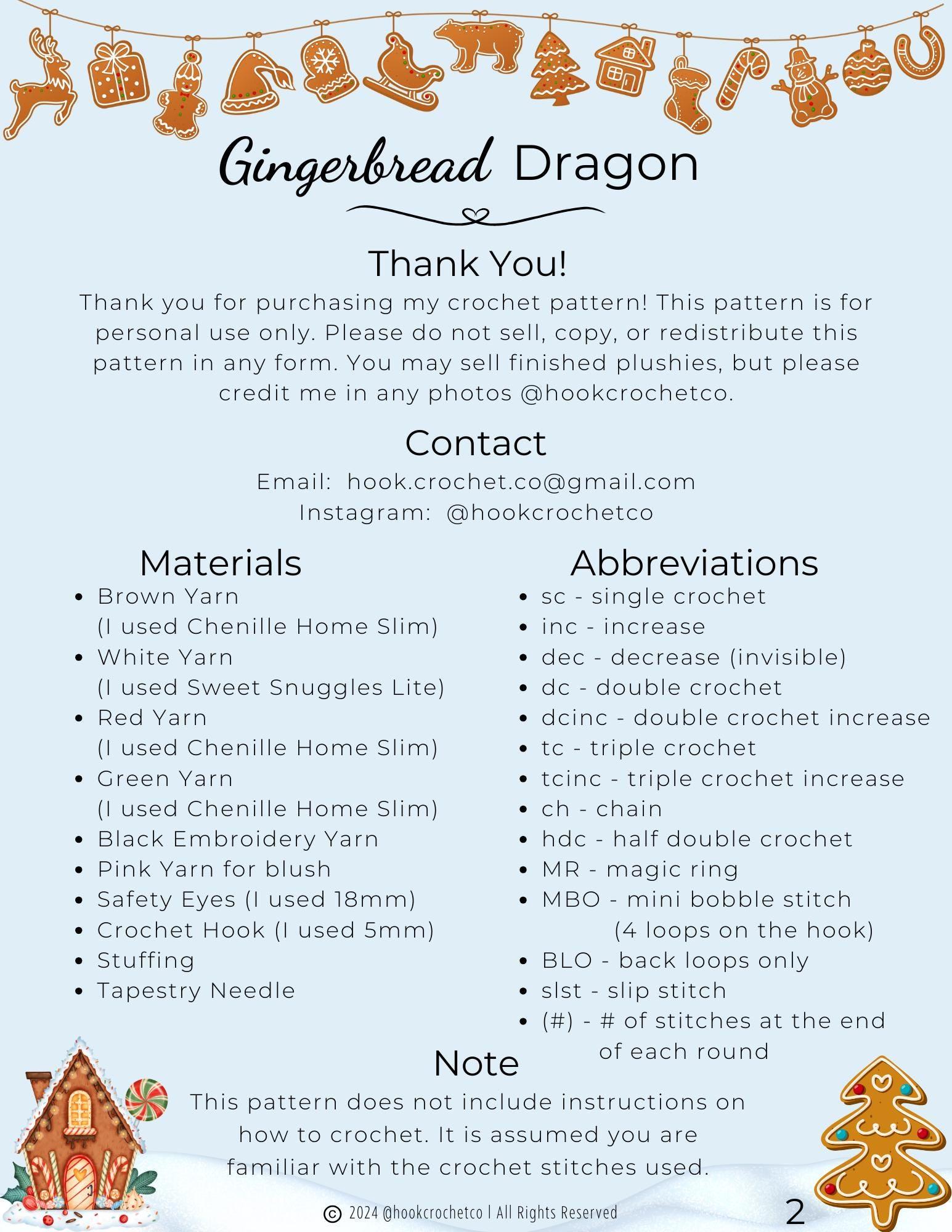Gingerbread Dragon Crochet Pattern thumbnail 2