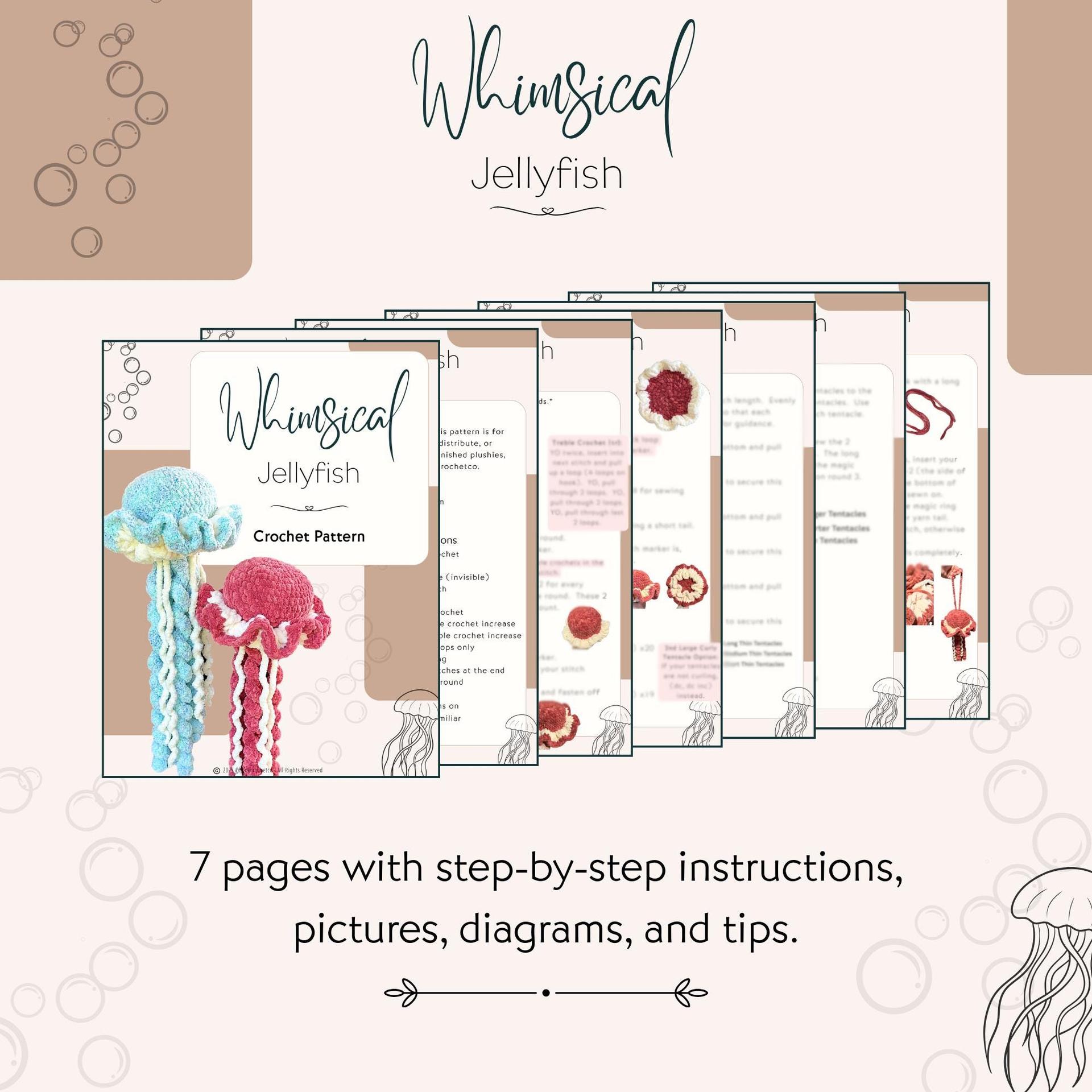 Whimsical & Sprightly Jellyfish Crochet Pattern Bundle thumbnail 2