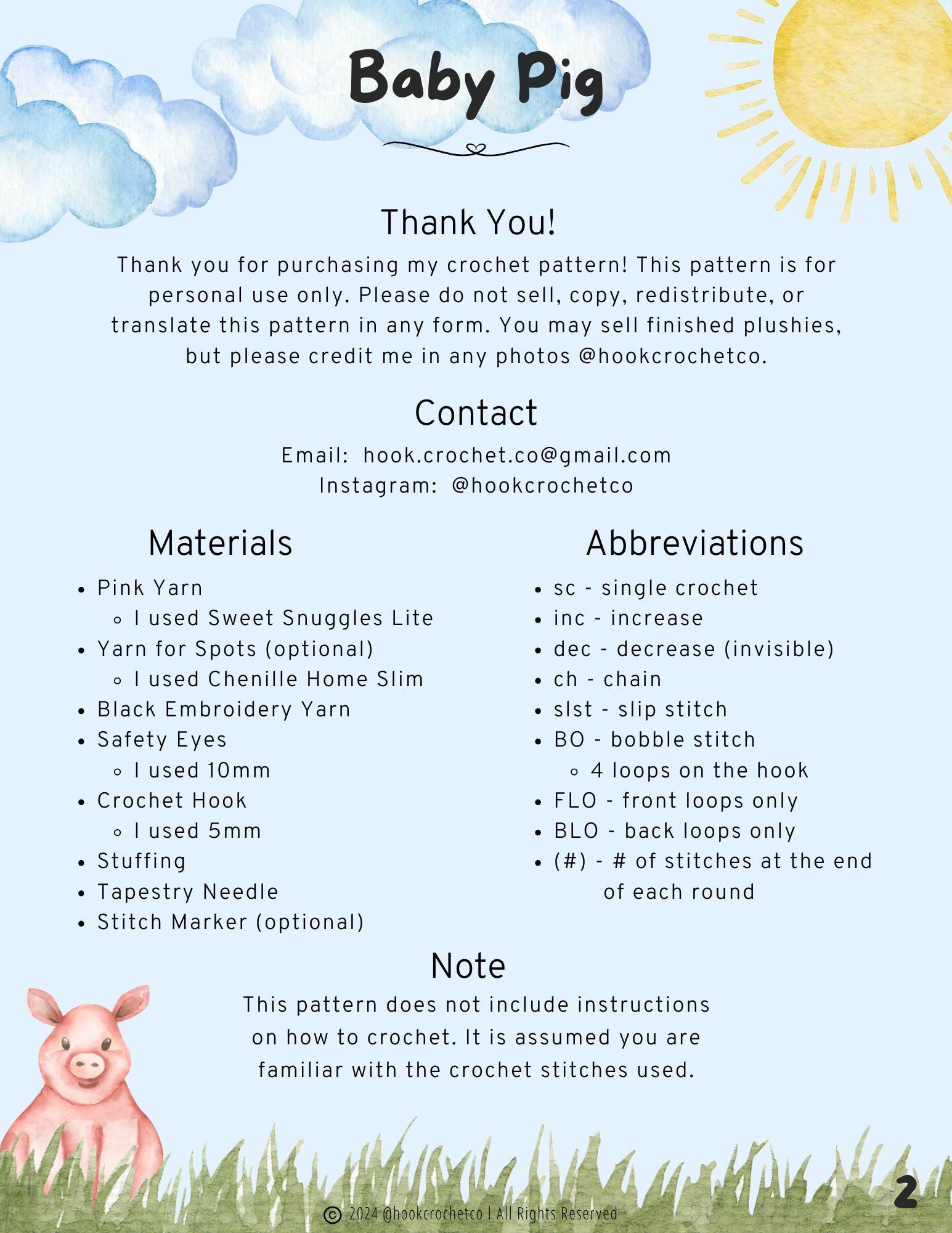 Baby Pig Crochet Pattern thumbnail 2