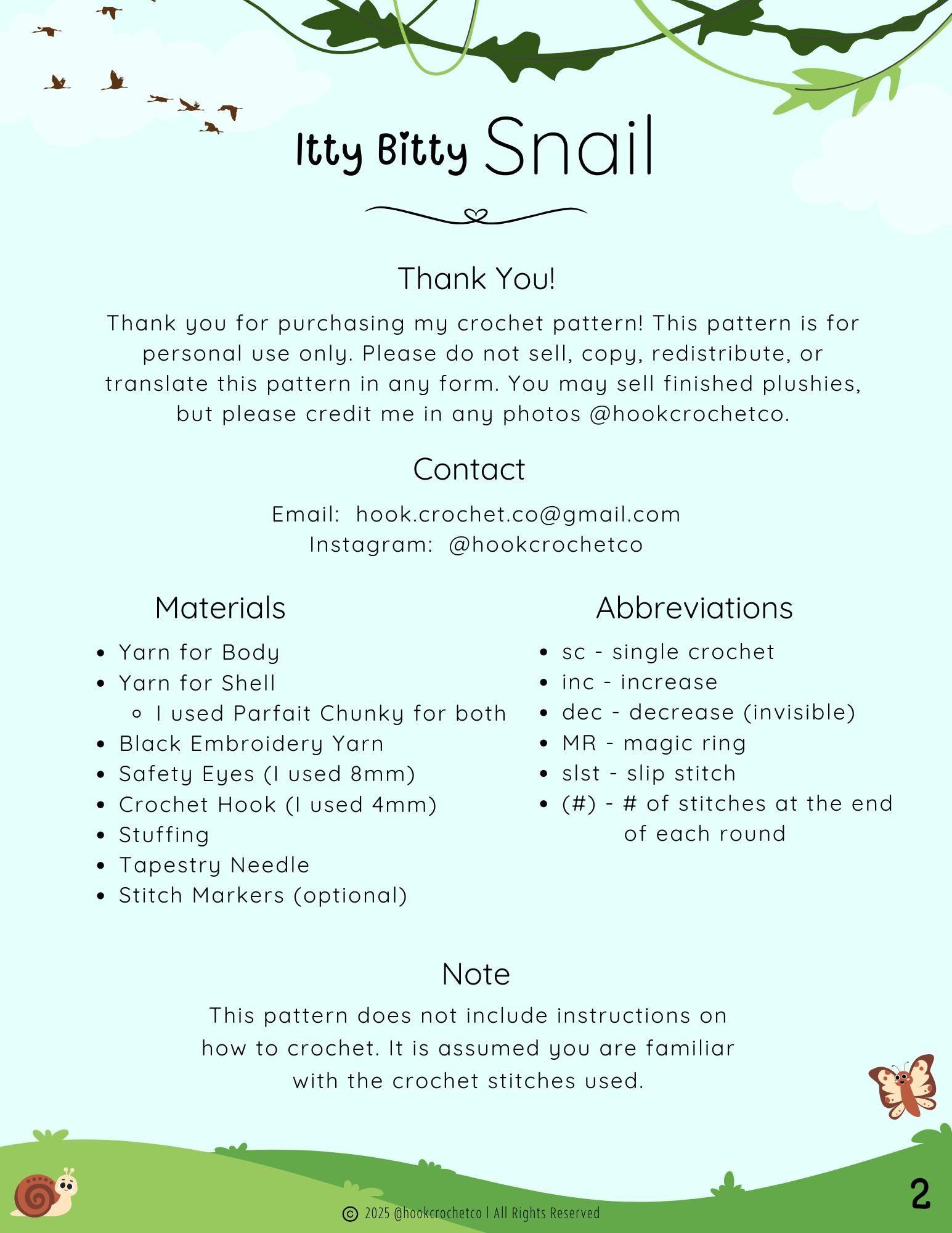 Itty Bitty Snail Crochet Pattern thumbnail 2