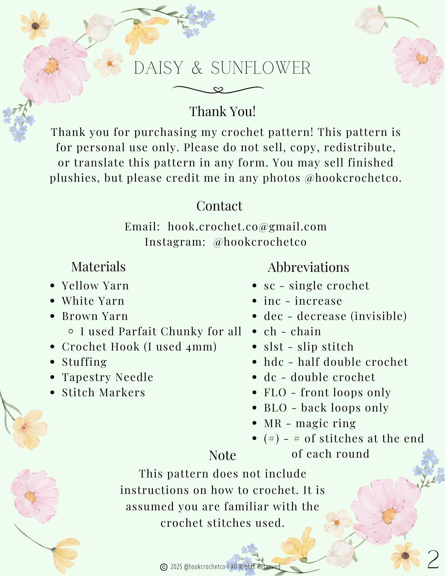 Daisy & Sunflower Crochet Pattern thumbnail 2