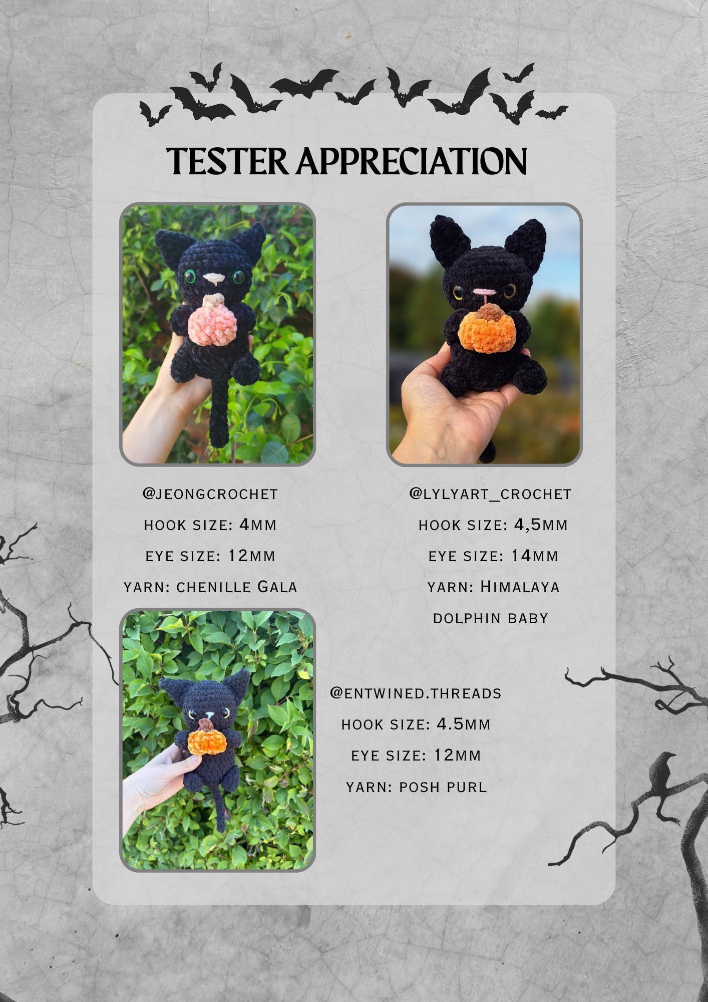 PATTERN - Nyxie the Black Kitty Holding a Pumpkin - Easy Crochet PDF Digital Download thumbnail 3