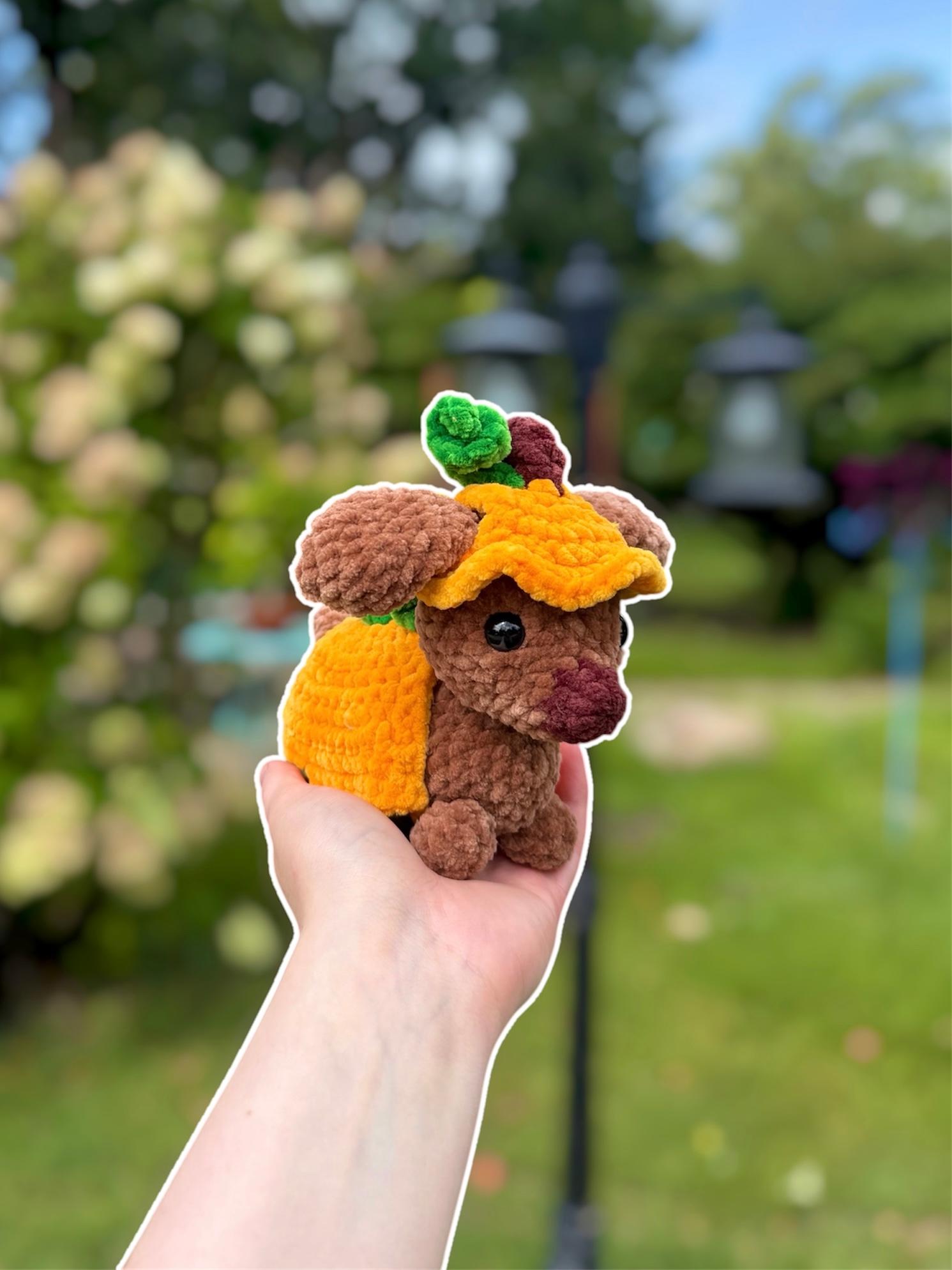 Handmade Crochet Pumpkin Daschund Plushie