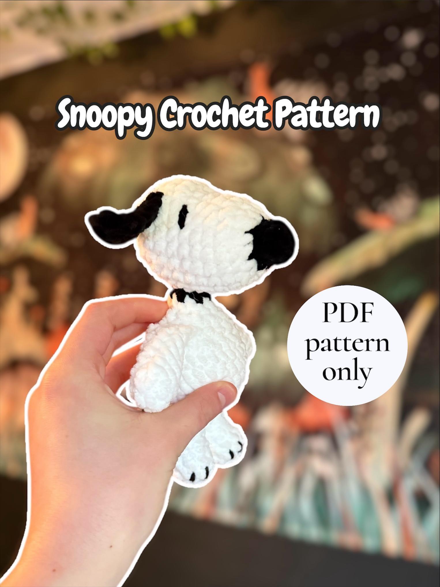 Snoopy Dog Amigurumi Crochet Pattern - Easy Intermediate Low Sew (PDF Digital Download)