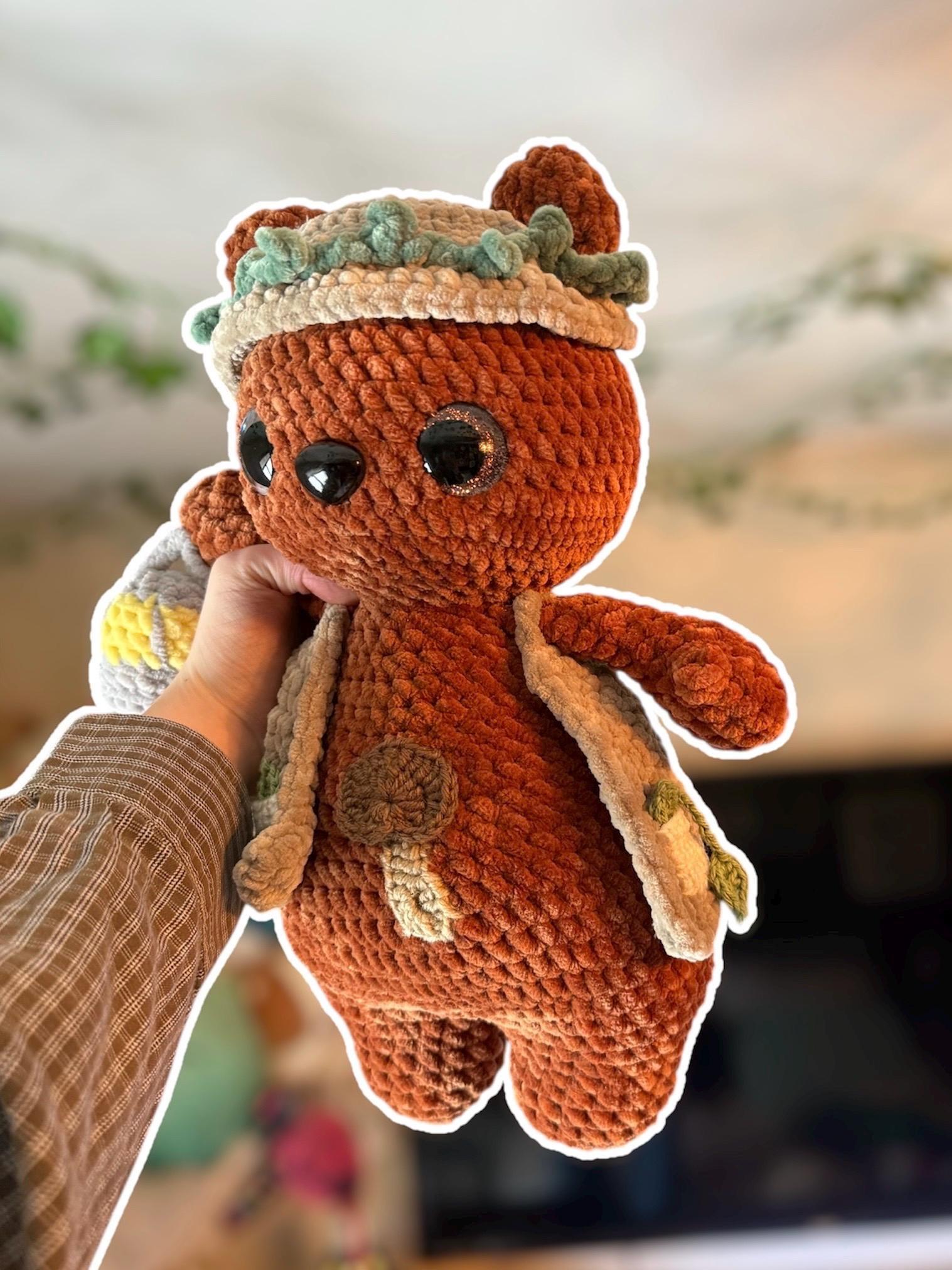 Handmade Crochet Explorer Bear Plushie – Amigurumi Stuffed Animal thumbnail 3