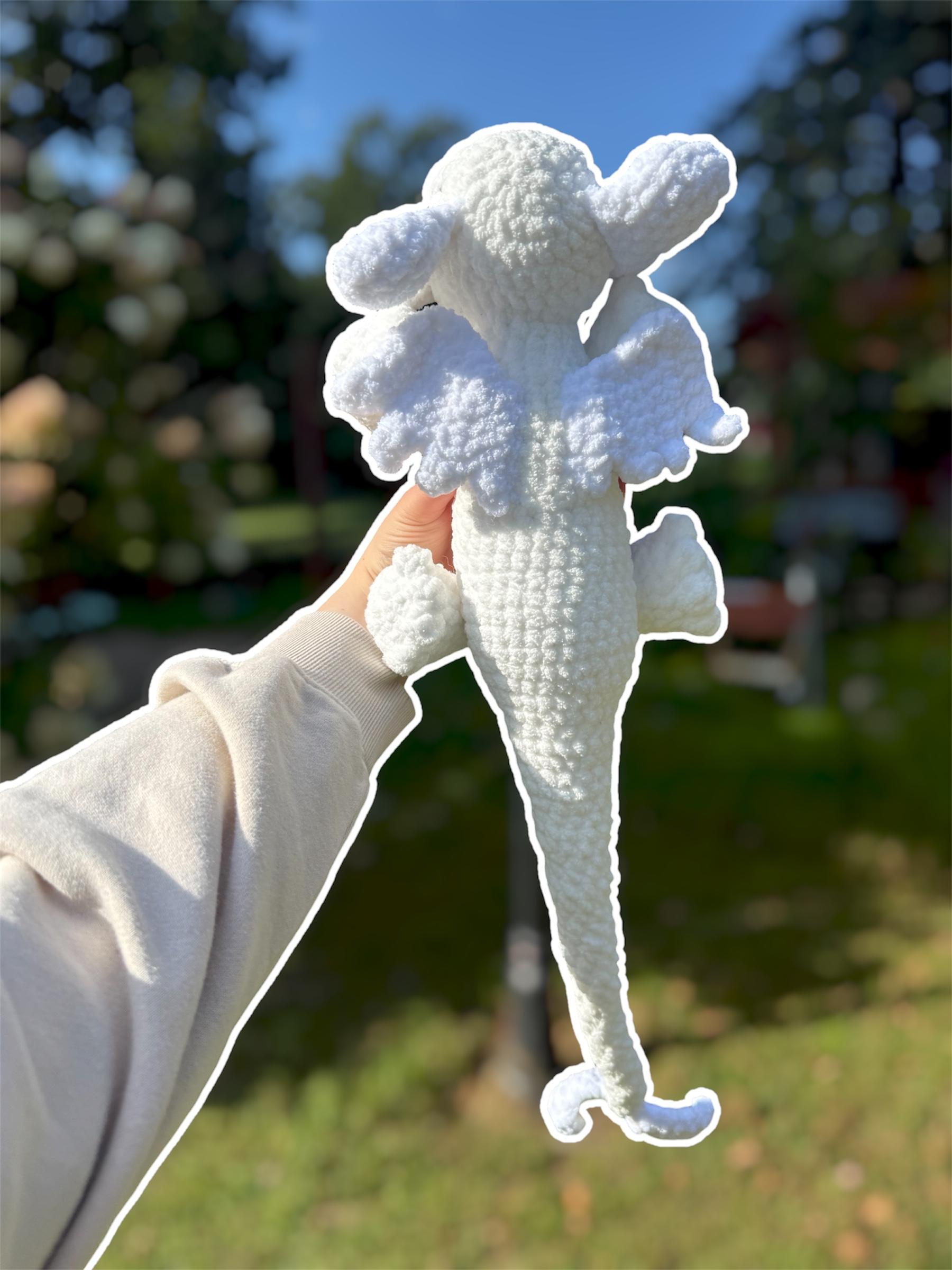 Handmade Crochet Light Fury Dragon Plushie thumbnail 4