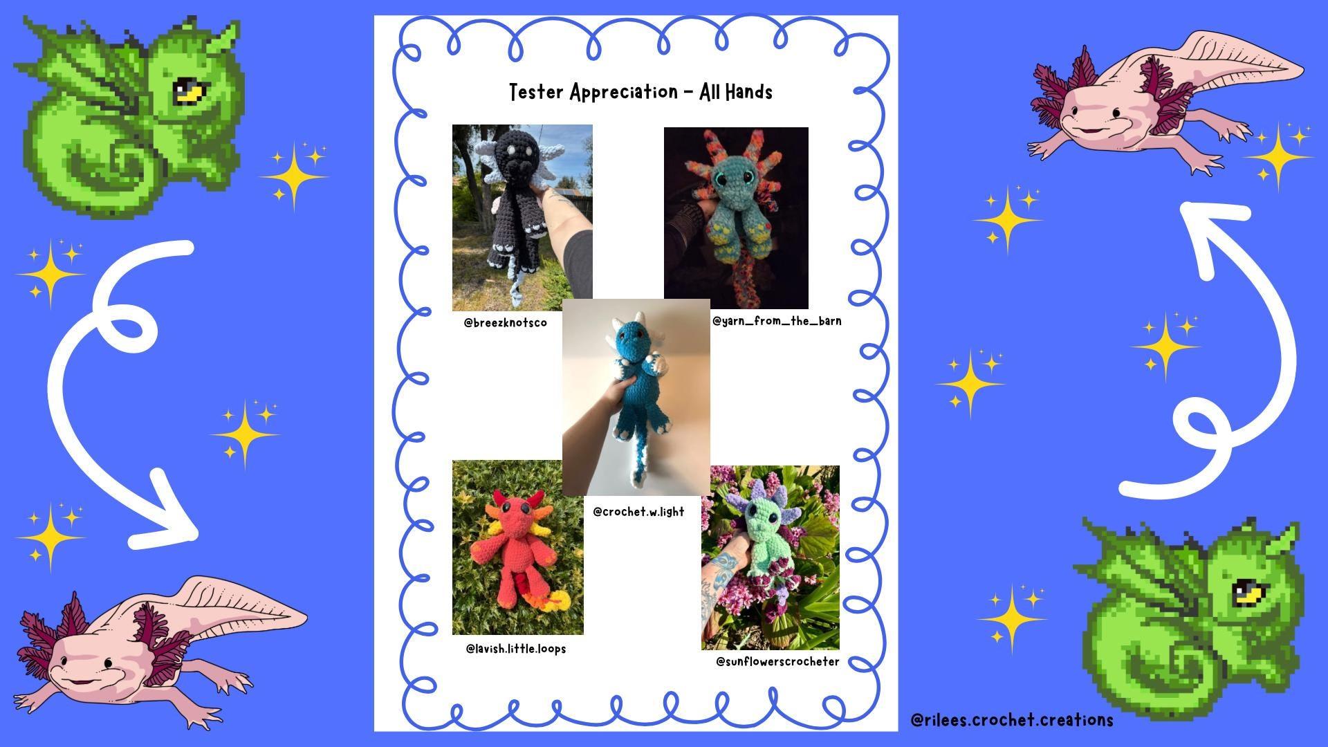 Paisley the Axolotl Dragon Pattern - Intermediate Crochet (PDF Digital Download) thumbnail 7