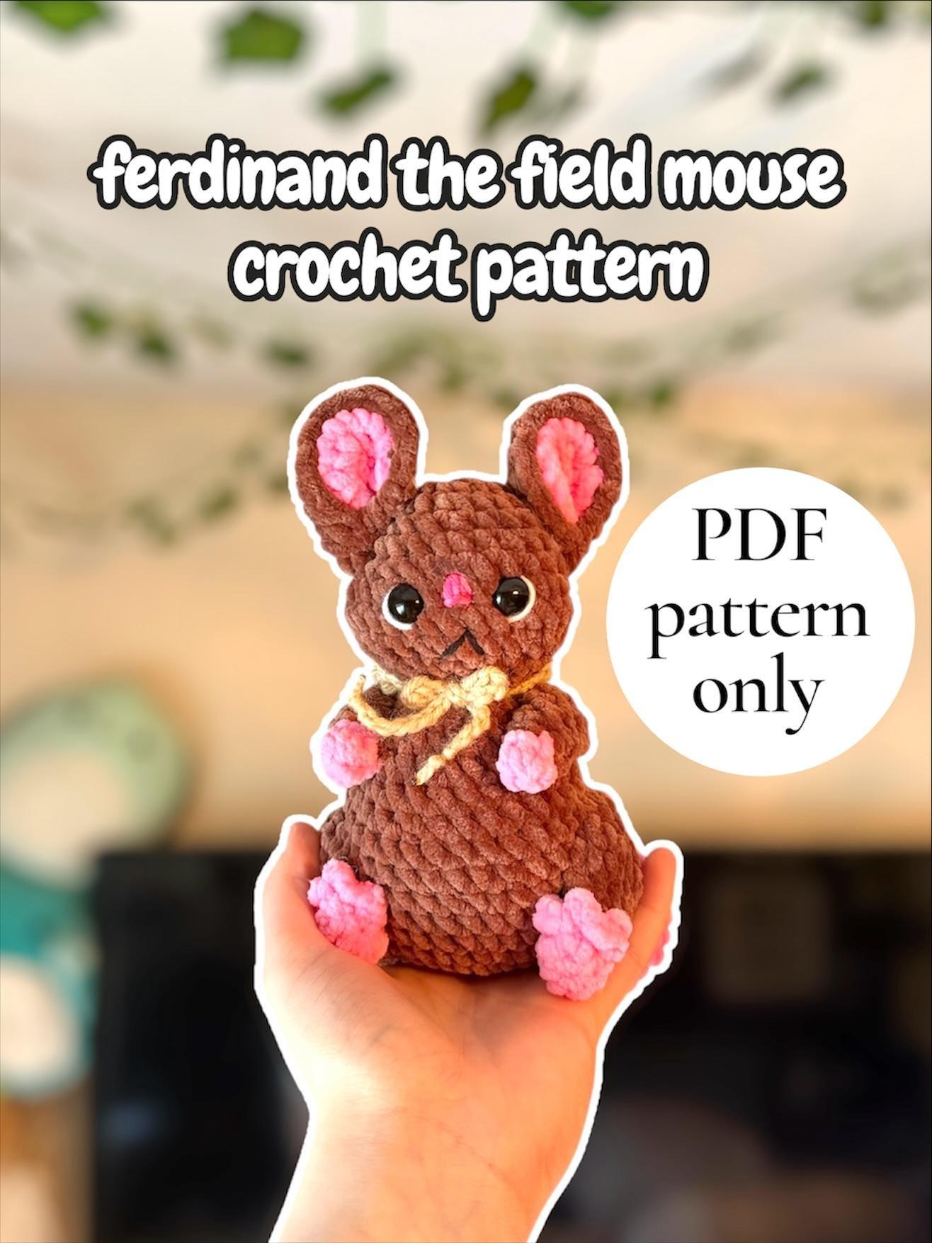 Ferdinand the Field Mouse Crochet Pattern - PDF Digital Download