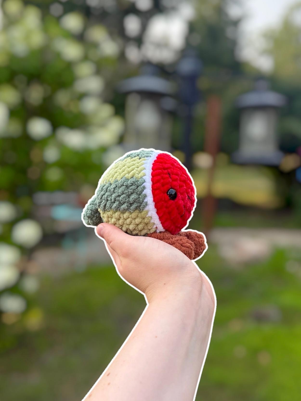 Handmade Crochet Watermelon Plushie thumbnail 4