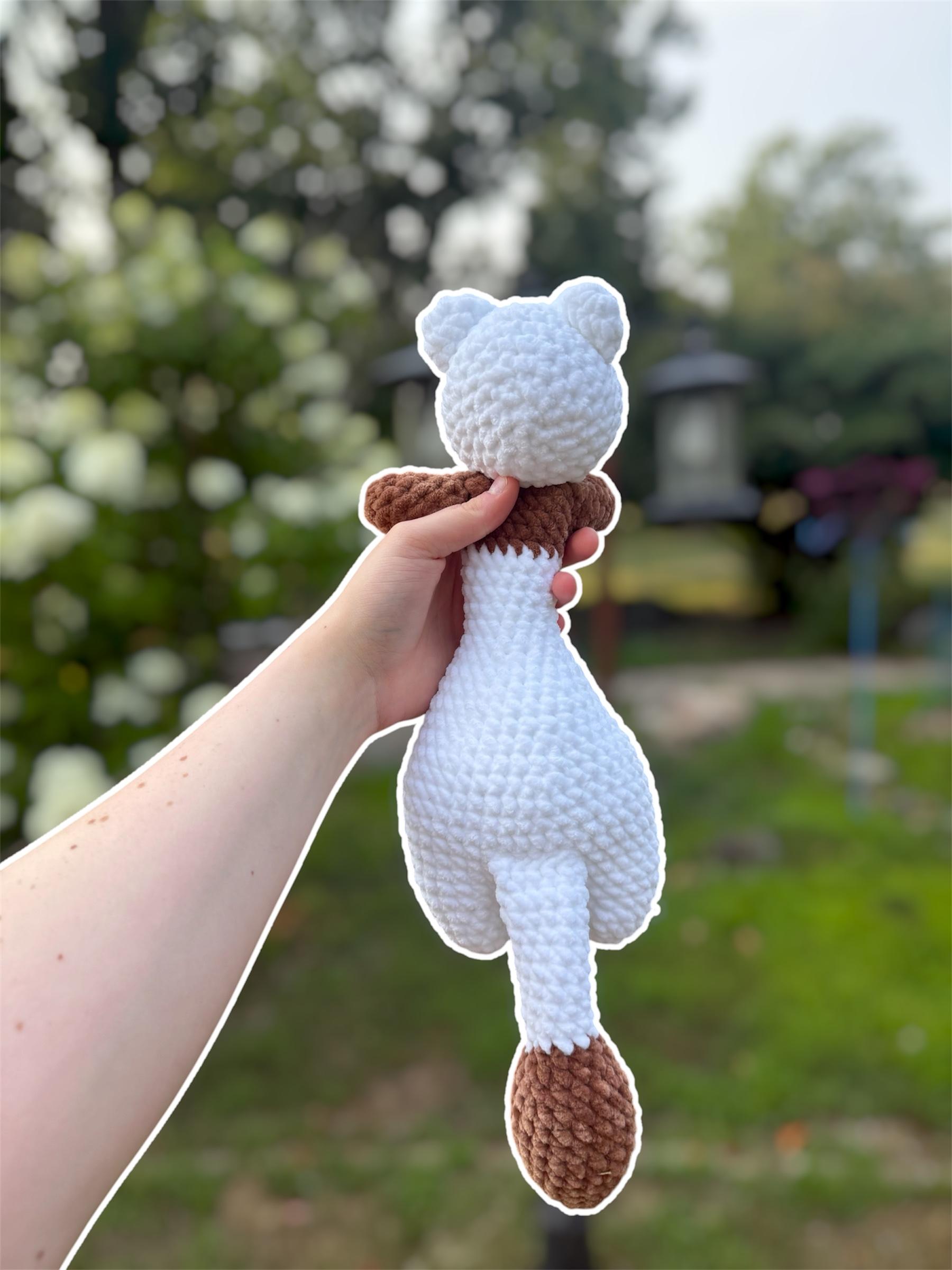 Large Handmade Crochet Weighted Ferret Plushie thumbnail 5