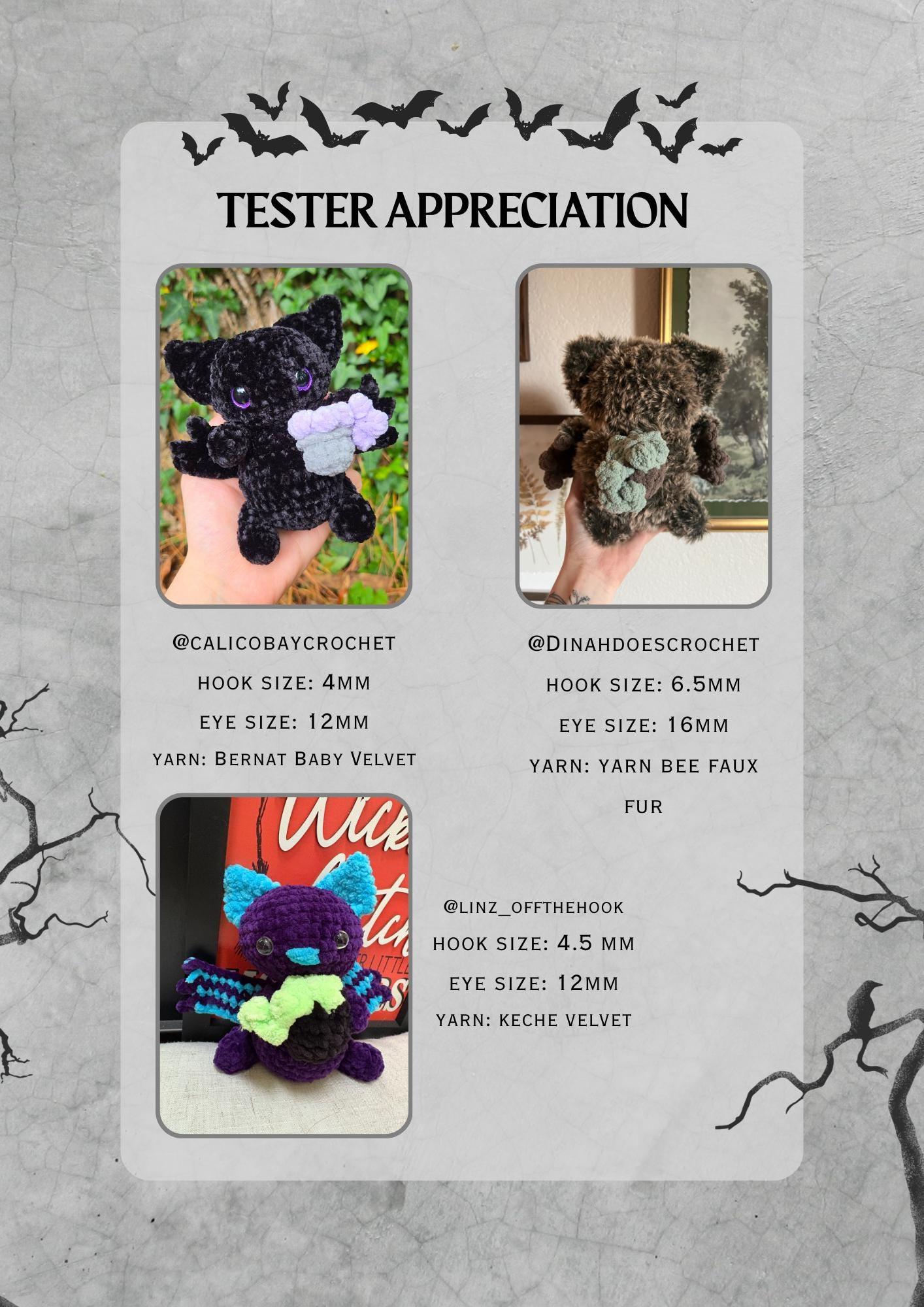 PATTERN Night the Bat Holding a Cauldron - Easy Crochet PDF Digital Download thumbnail 3