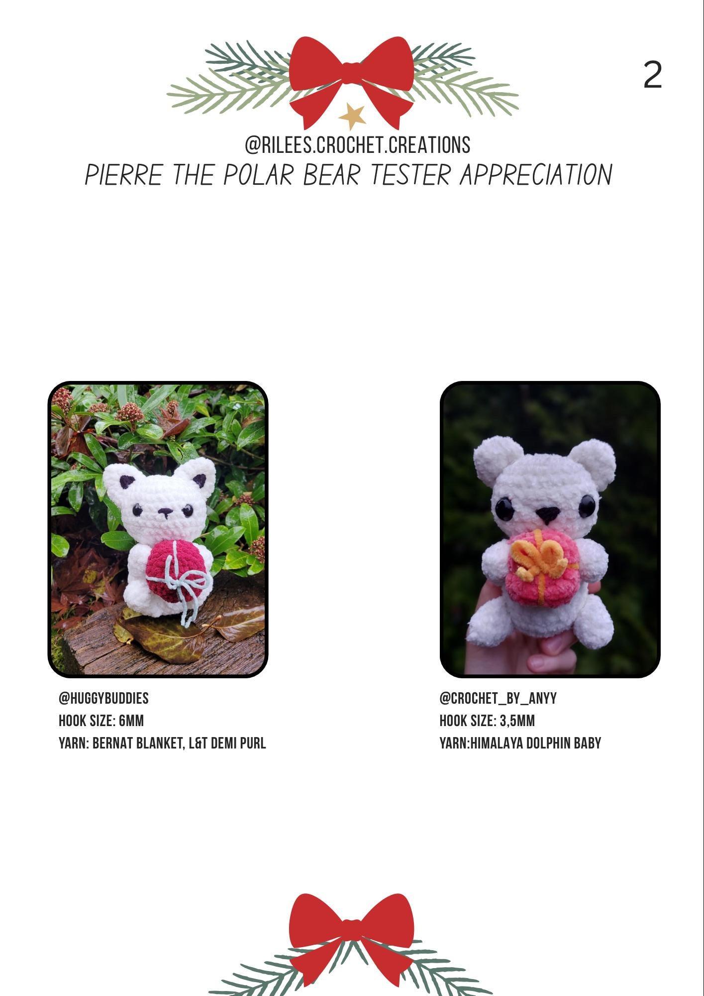 Pierre the Polar Bear Amigurumi Crochet Pattern - Easy Intermediate Pattern (PDF Digital Download) thumbnail 4