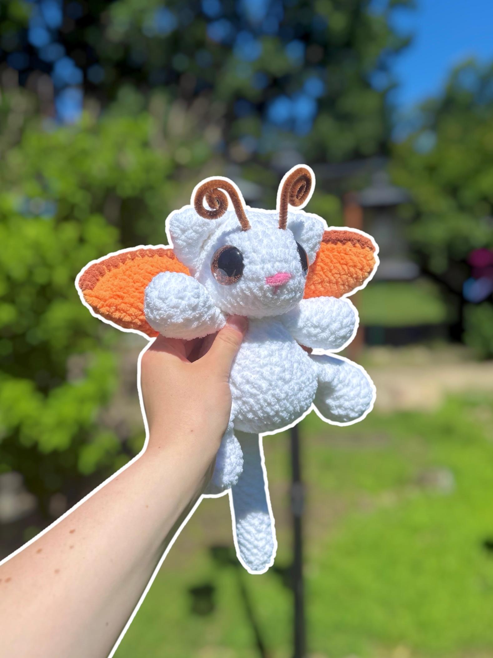 Handmade Crochet Moth Kitty Plushie