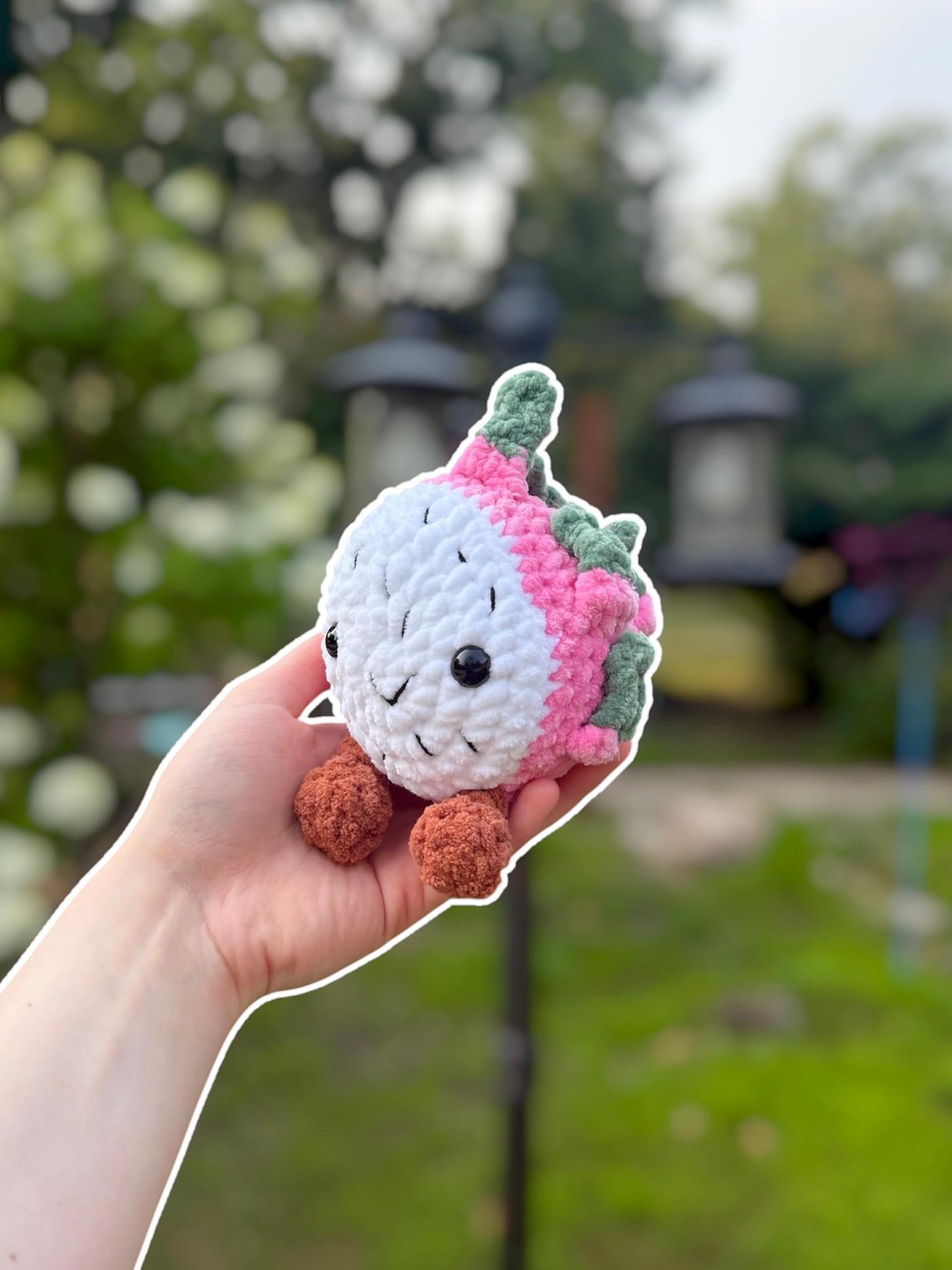 Handmade Crochet Dragonfruit Plushie thumbnail 3