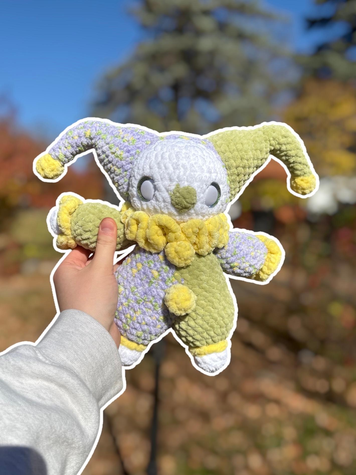 Handmade Crochet Jester Plushie