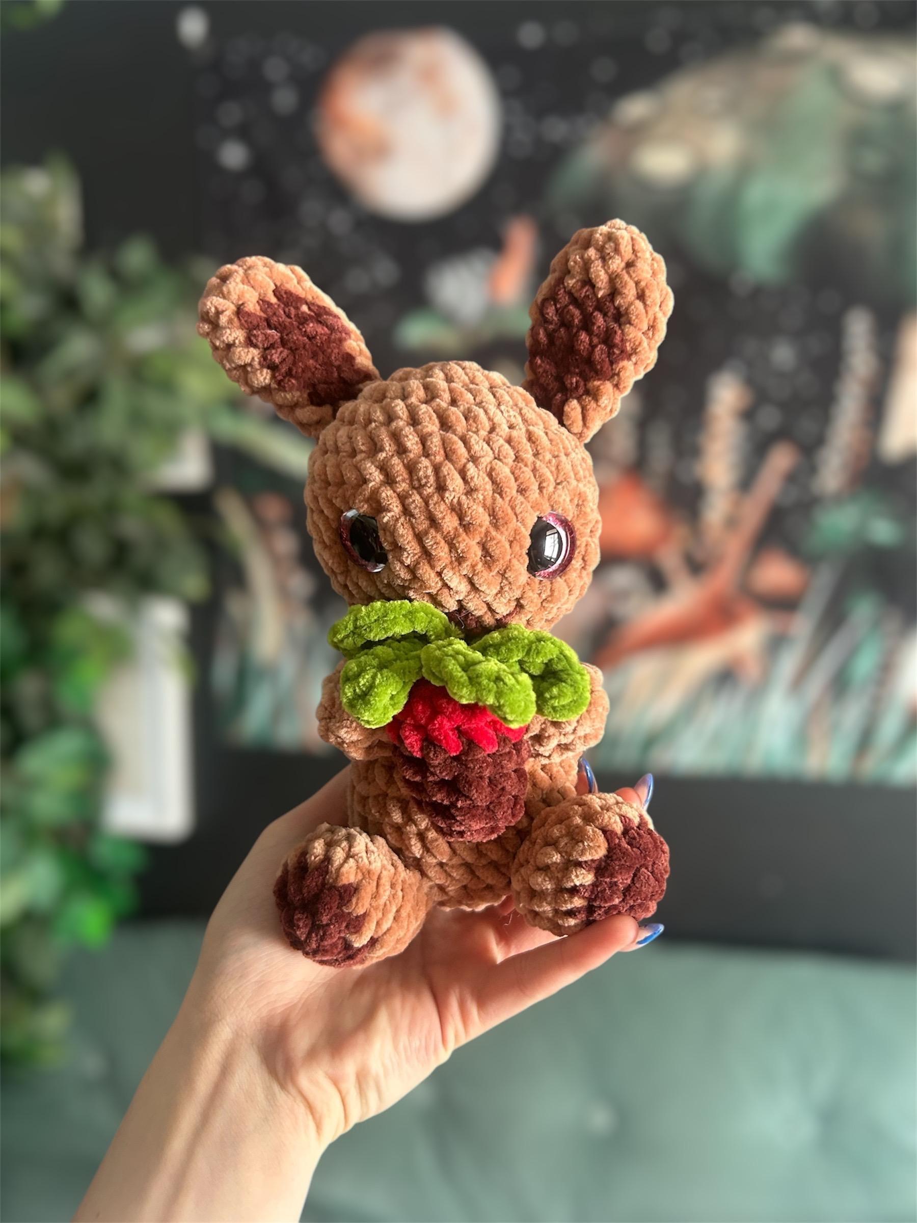 Strawberry Bunny Crochet Pattern - PDF Digital Download