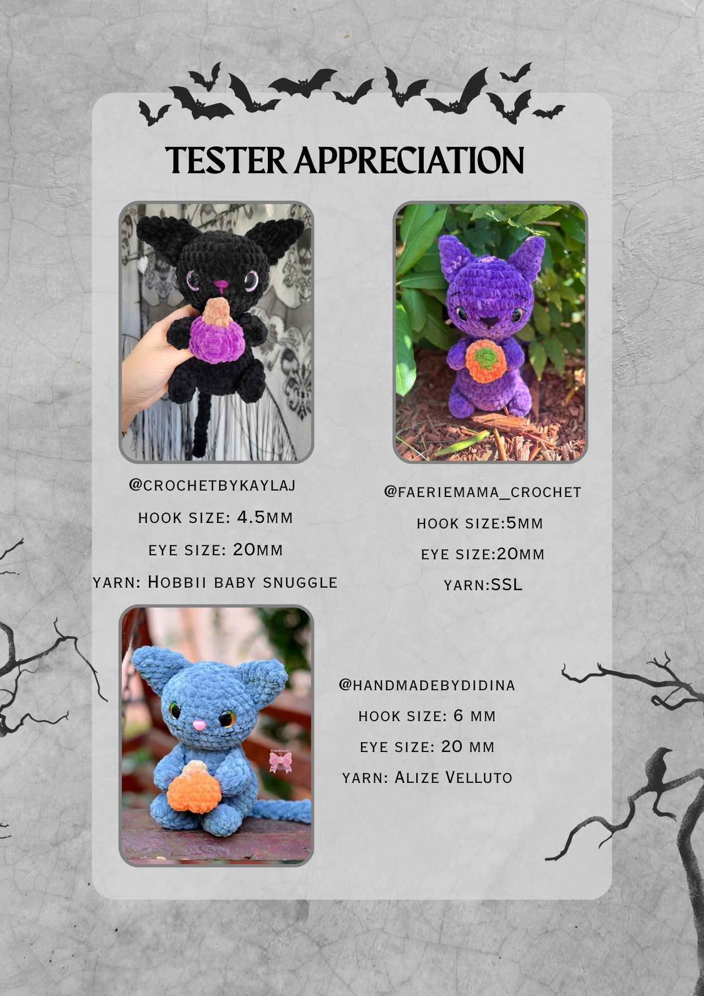 PATTERN - Nyxie the Black Kitty Holding a Pumpkin - Easy Crochet PDF Digital Download thumbnail 4