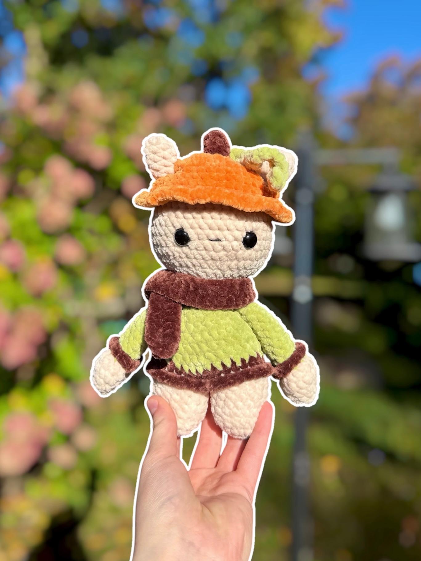 Handmade Crochet Pumpkin Snail Plushie