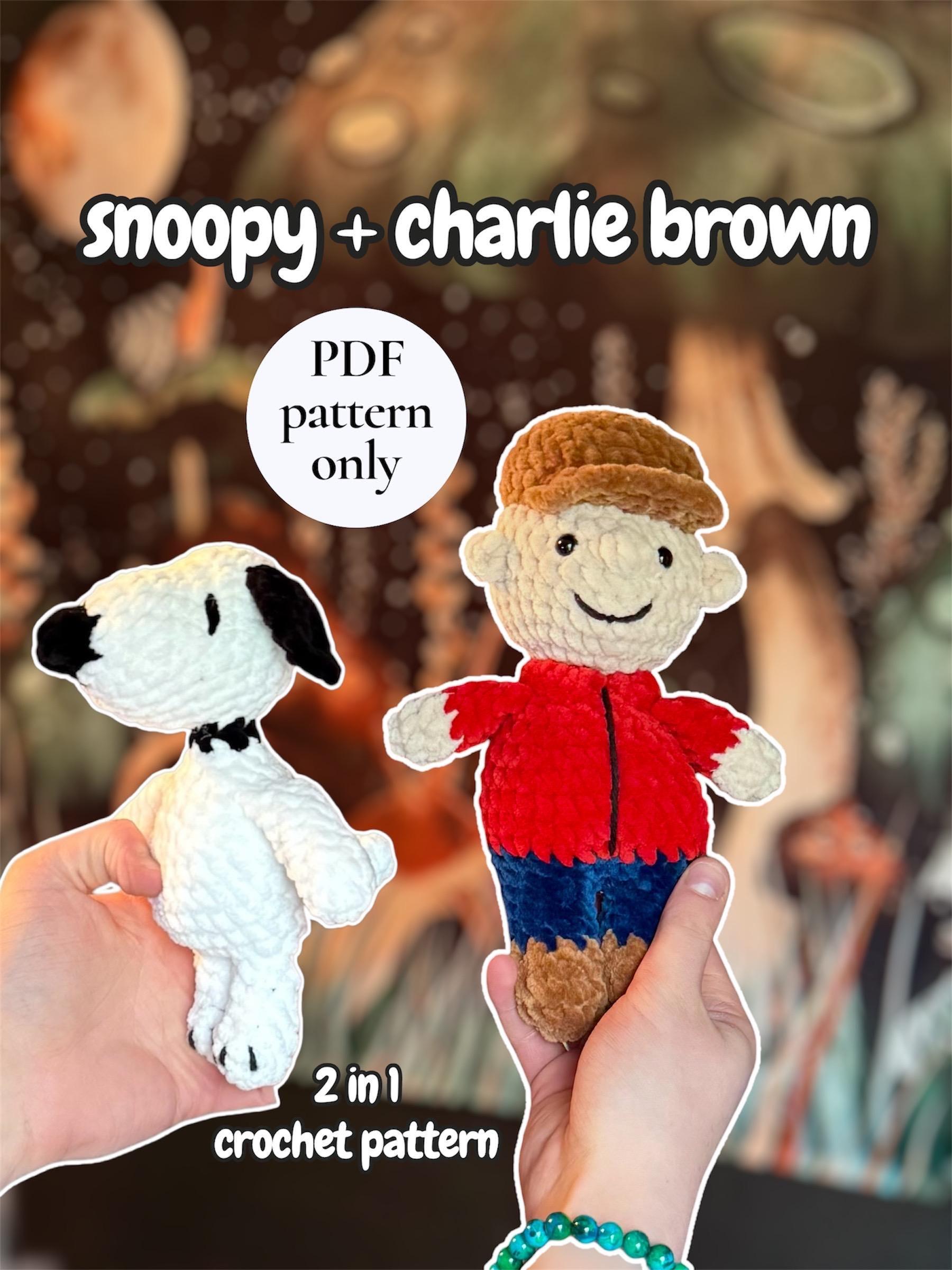Bundle Charlie Brown & Snoopy Crochet Amigurumi Pattern – Low Sew (PDF Digital Download)
