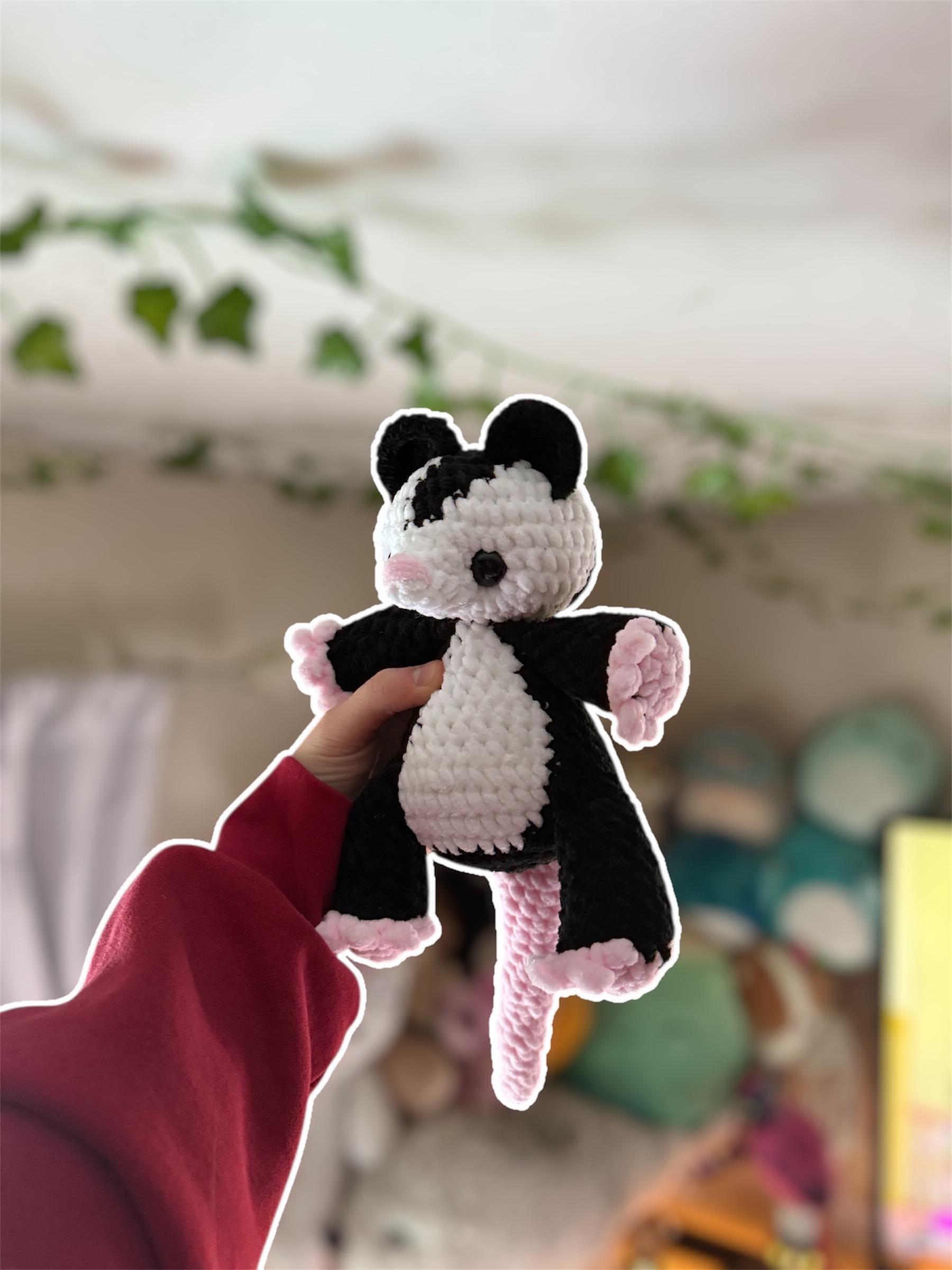 Handmade Crochet Opossum Plushie – Soft Kawaii Amigurumi Toy thumbnail 2