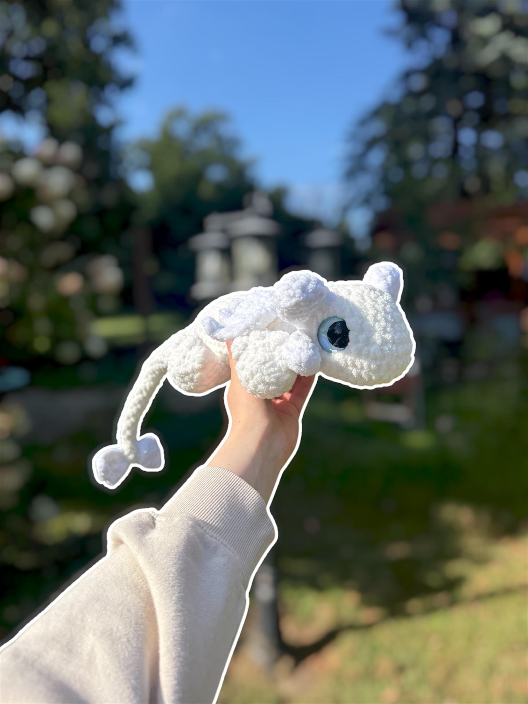 Handmade Crochet Light Fury Dragon Plushie