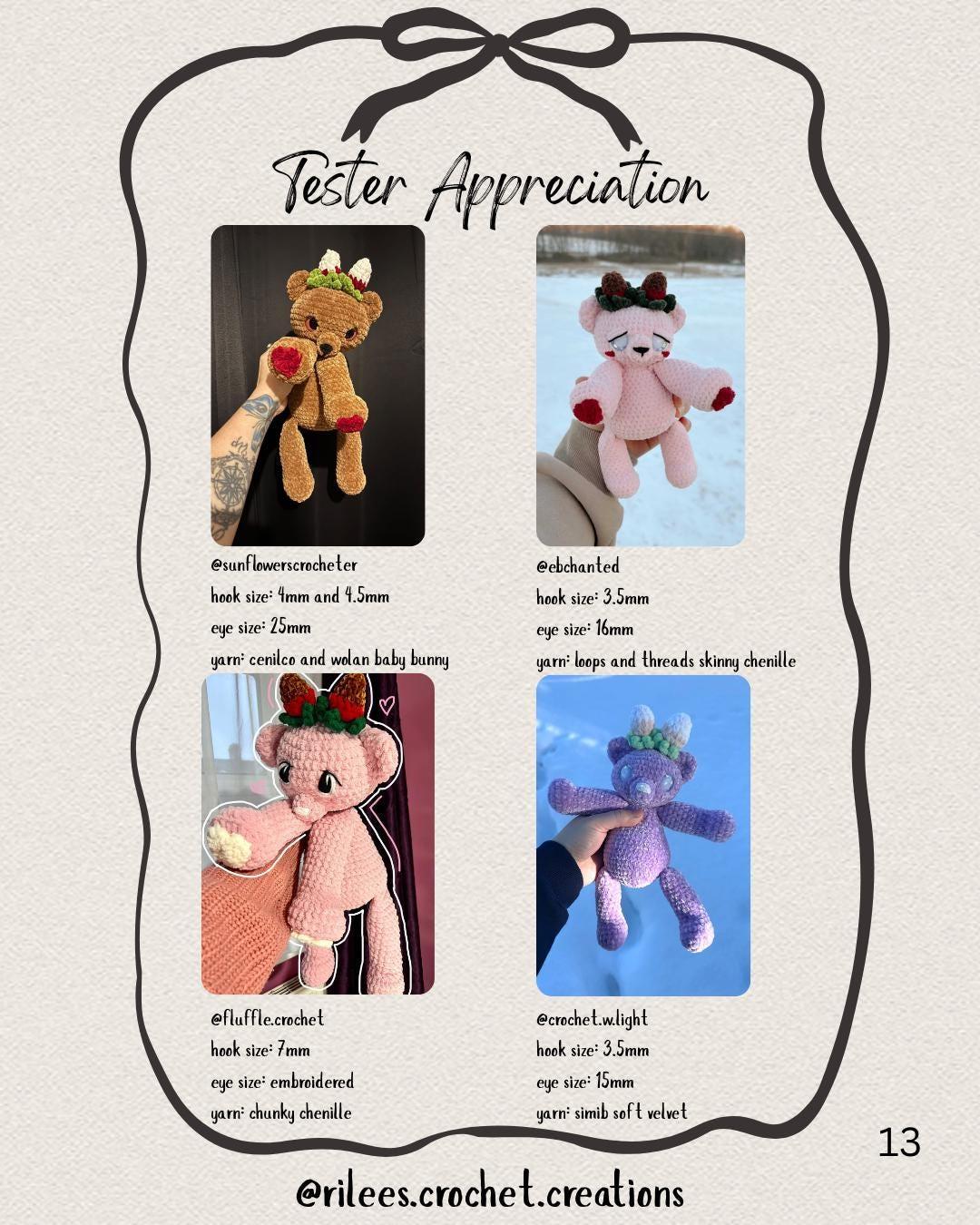 Bria the Valentines Day Bear Amigurumi Crochet Pattern - Easy Intermediate DIY (PDF Digital Download) thumbnail 9