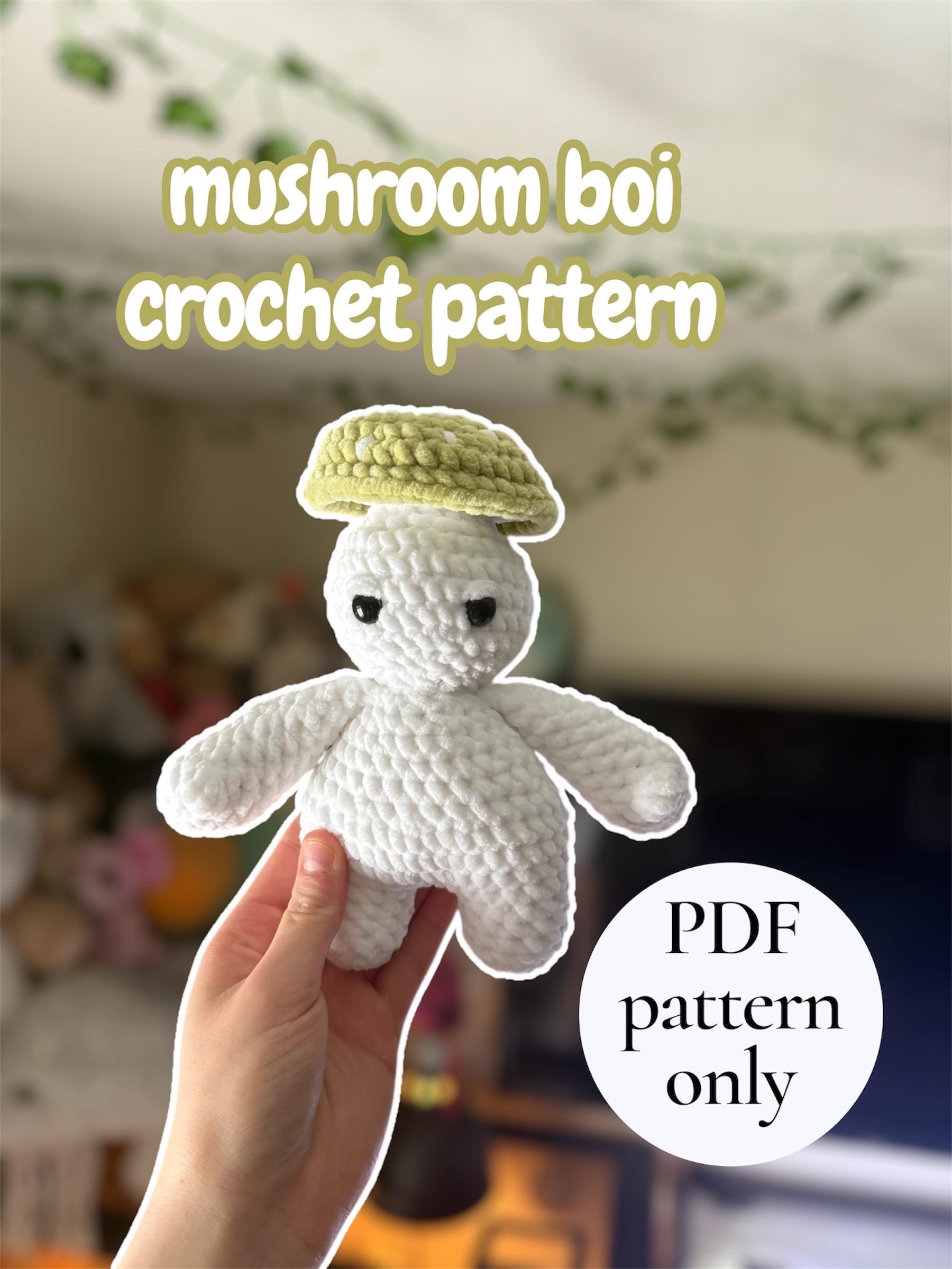 Standing Mushroom Boi Amigurumi Crochet Pattern - Easy Intermediate Crochet (PDF Digital Download)