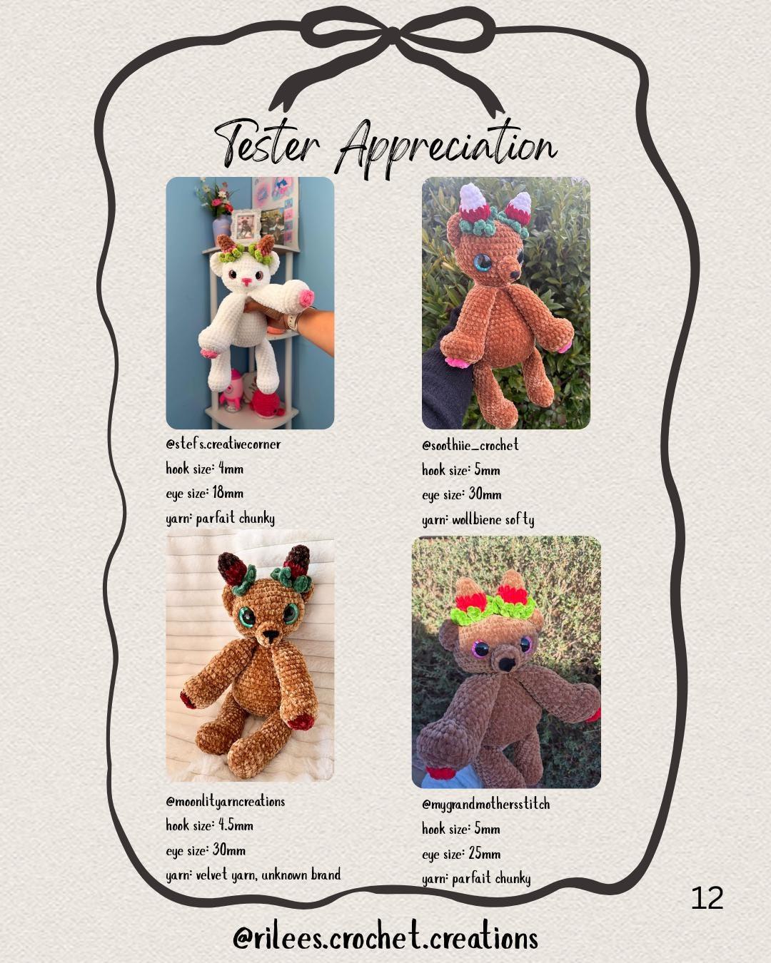 Bria the Valentines Day Bear Amigurumi Crochet Pattern - Easy Intermediate DIY (PDF Digital Download) thumbnail 8