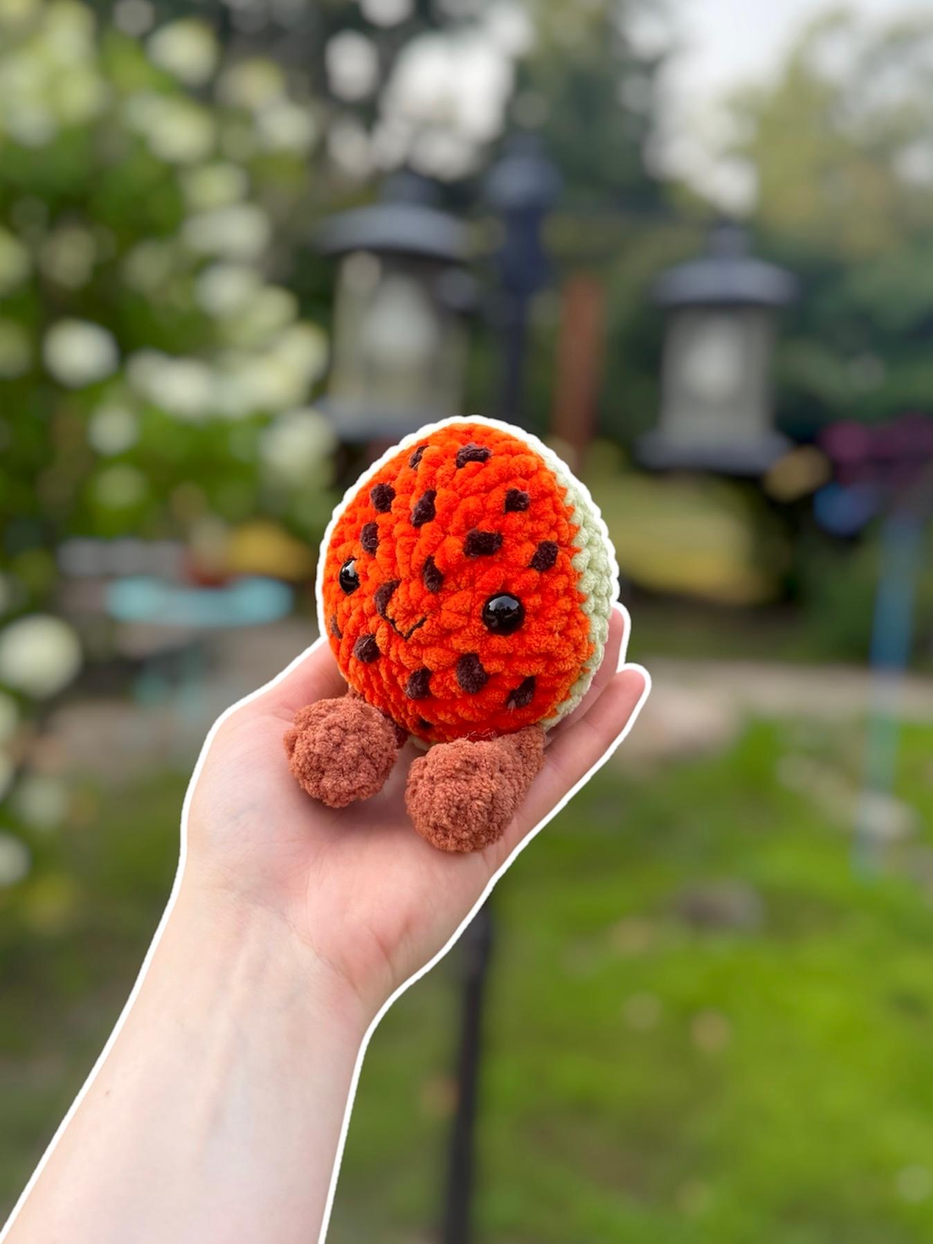 Handmade Crochet Papaya Plushie thumbnail 3