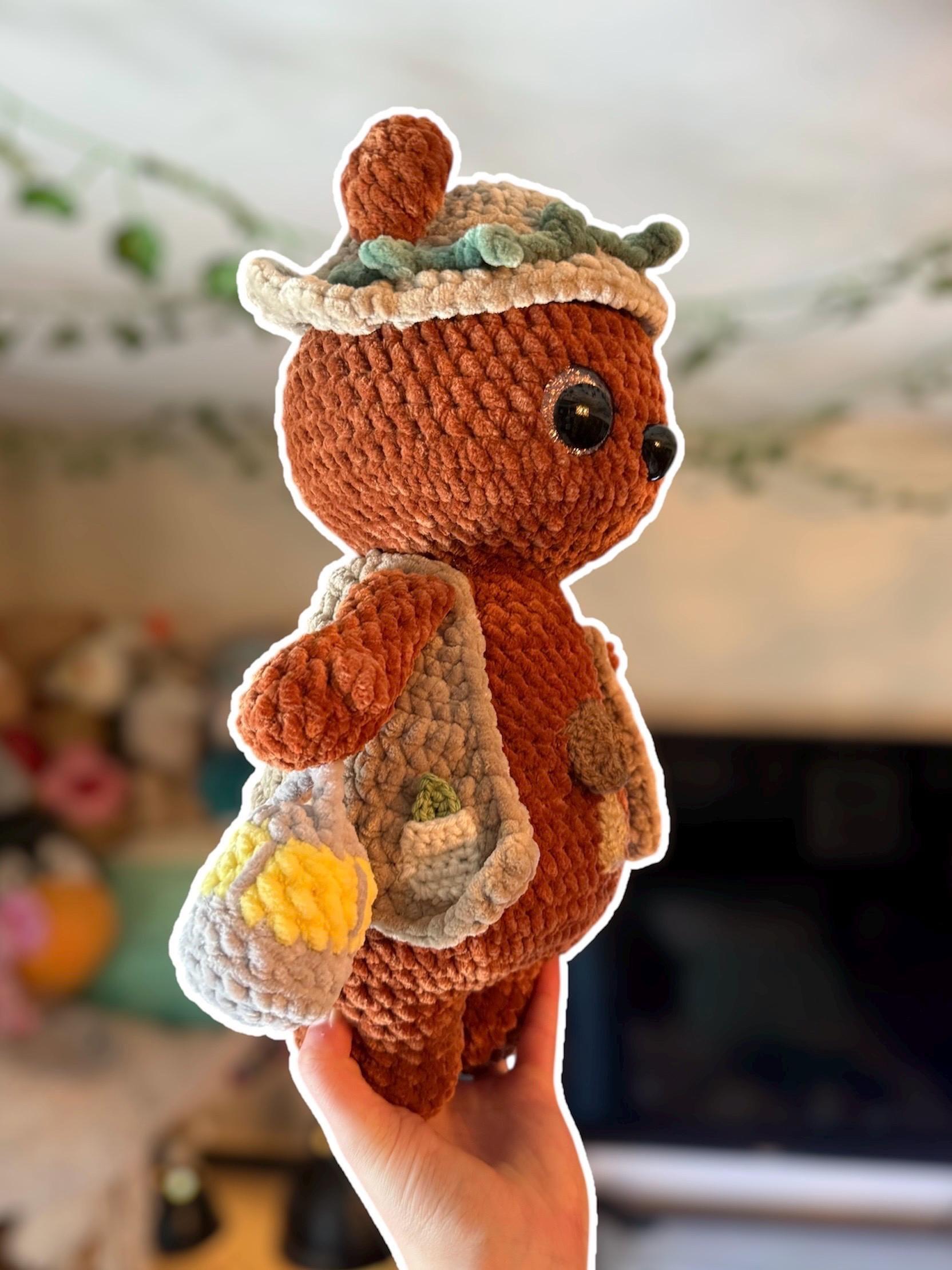 Handmade Crochet Explorer Bear Plushie – Amigurumi Stuffed Animal thumbnail 4