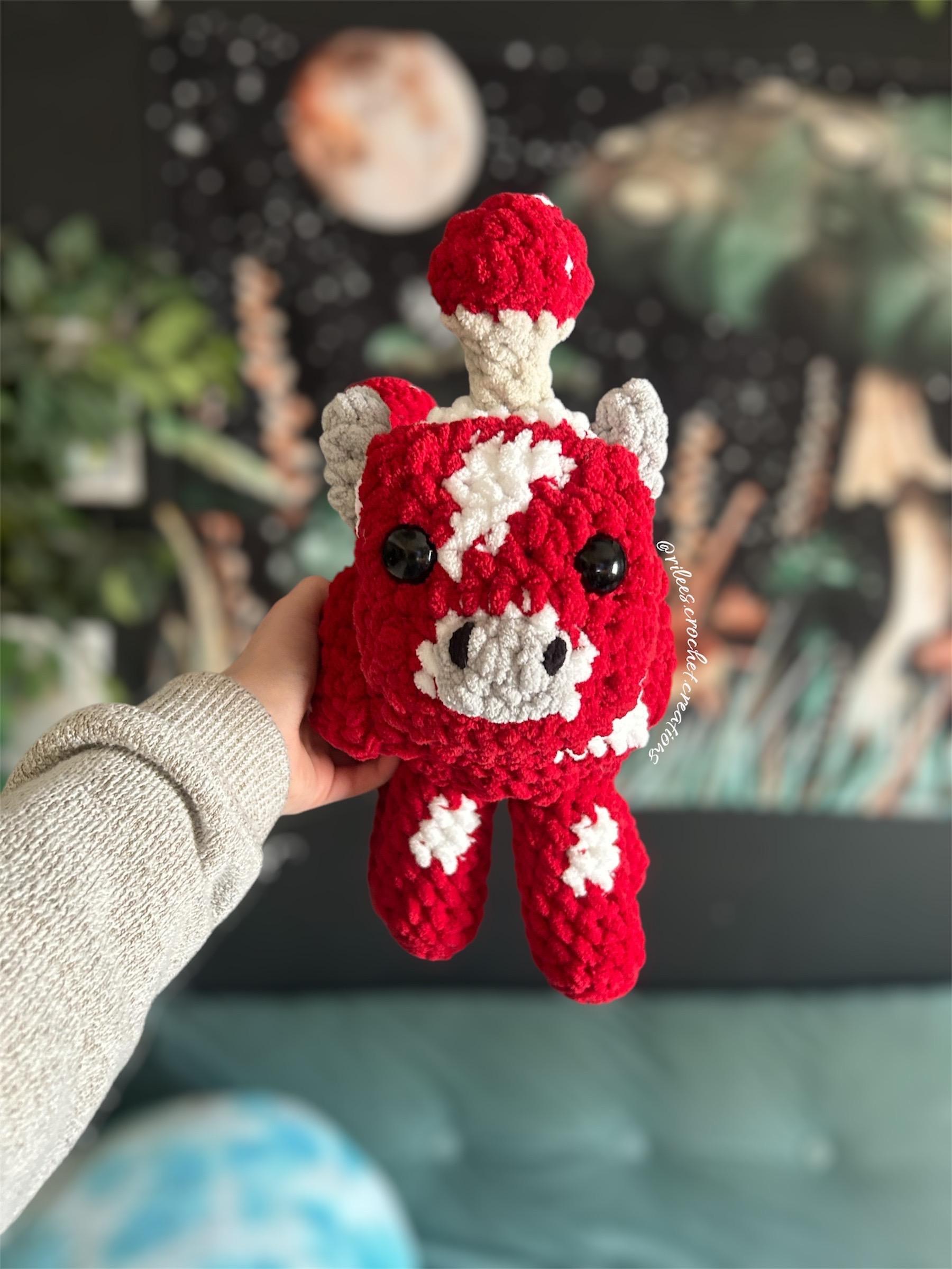 Mooshroom Cow Amigurumi Crochet Pattern - Intermediate Minecraft Inspired (PDF Digital Download)