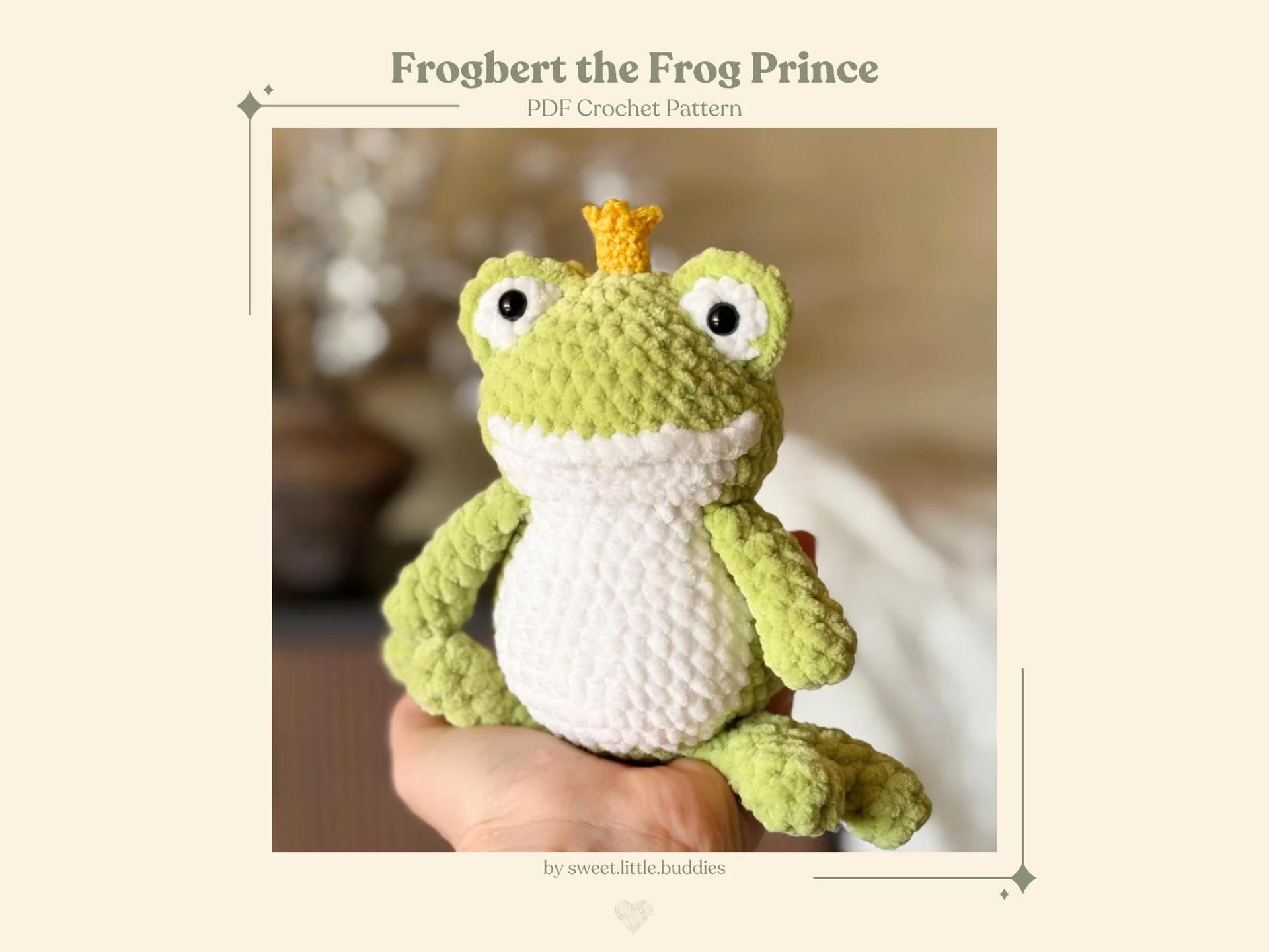 Frogbert the Frog Prince / low-sew crochet pattern