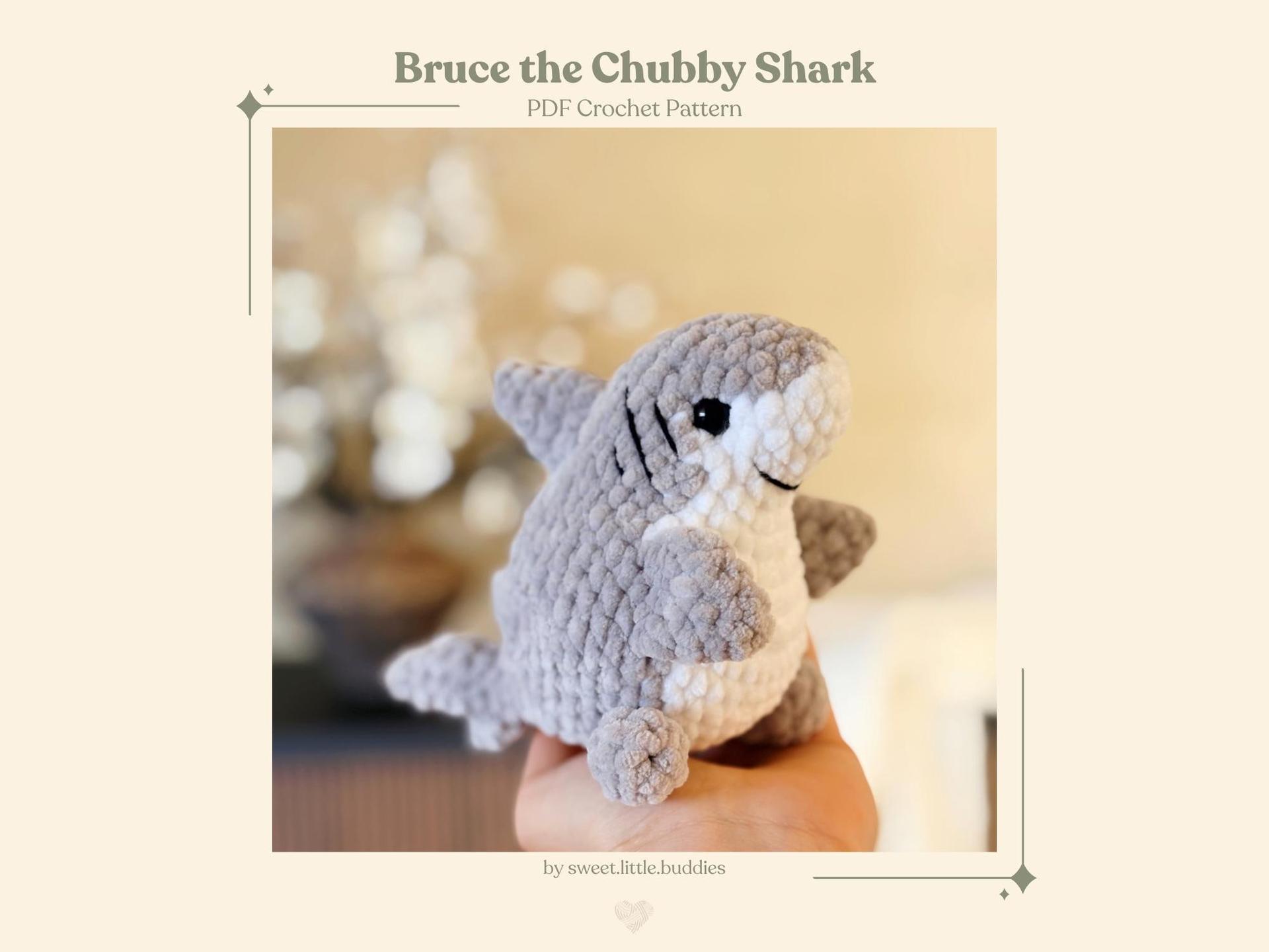 Bruce the Chubby Shark / low-sew crochet pattern