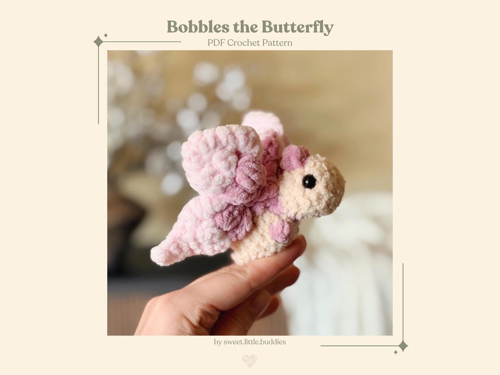 Bobbles the Butterfly / low-sew crochet pattern