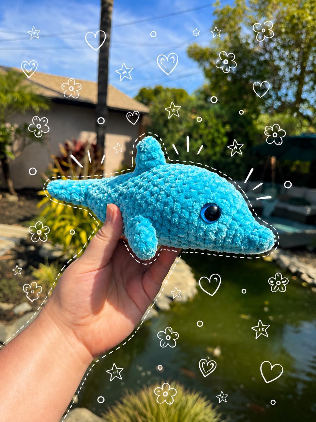 Crochet Dolphin Plushie – Ocean Animal Plush – Sea Life Gift
