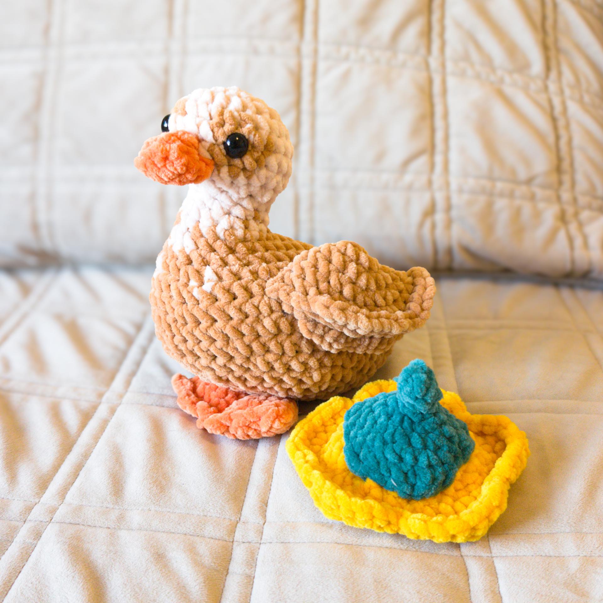 Dapple Duck Crochet Pattern (PDF) |  Amigurumi Duck Plush, Flower Hat | Intermediate | Darling Ducks thumbnail 3
