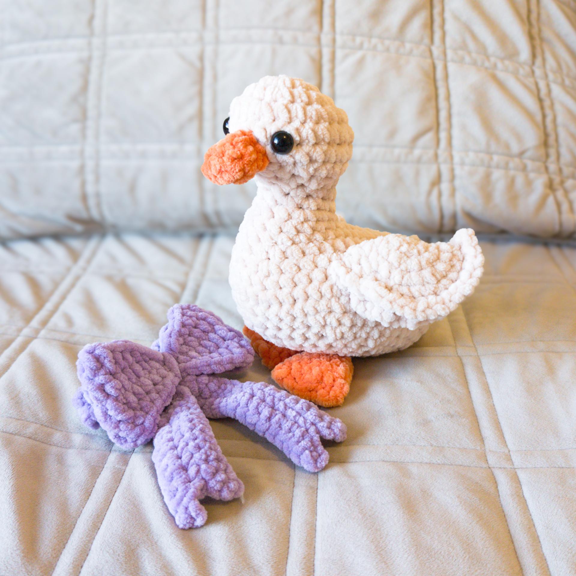 Dainty Duck Crochet Pattern (PDF) |  Amigurumi Duck Plush, Bow Accessory | Intermediate | Darling Ducks thumbnail 3
