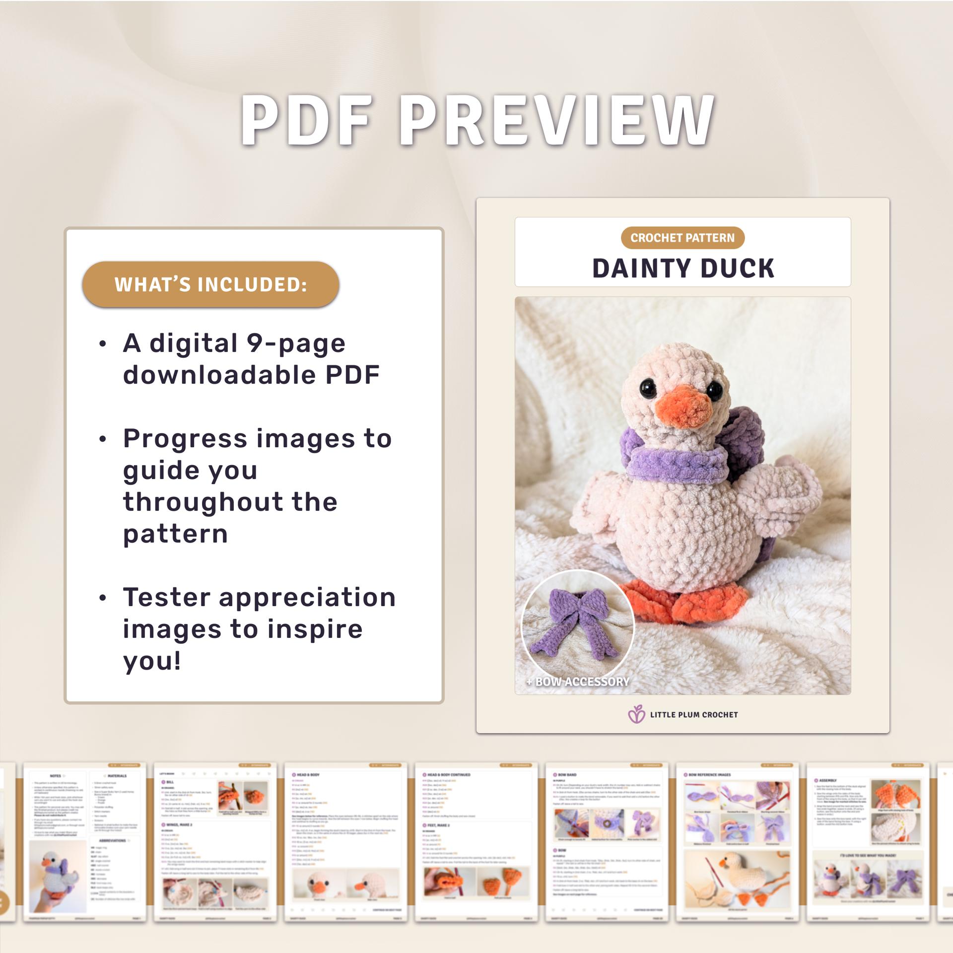 Dainty the White Pekin Duck Crochet Pattern (PDF) thumbnail 2