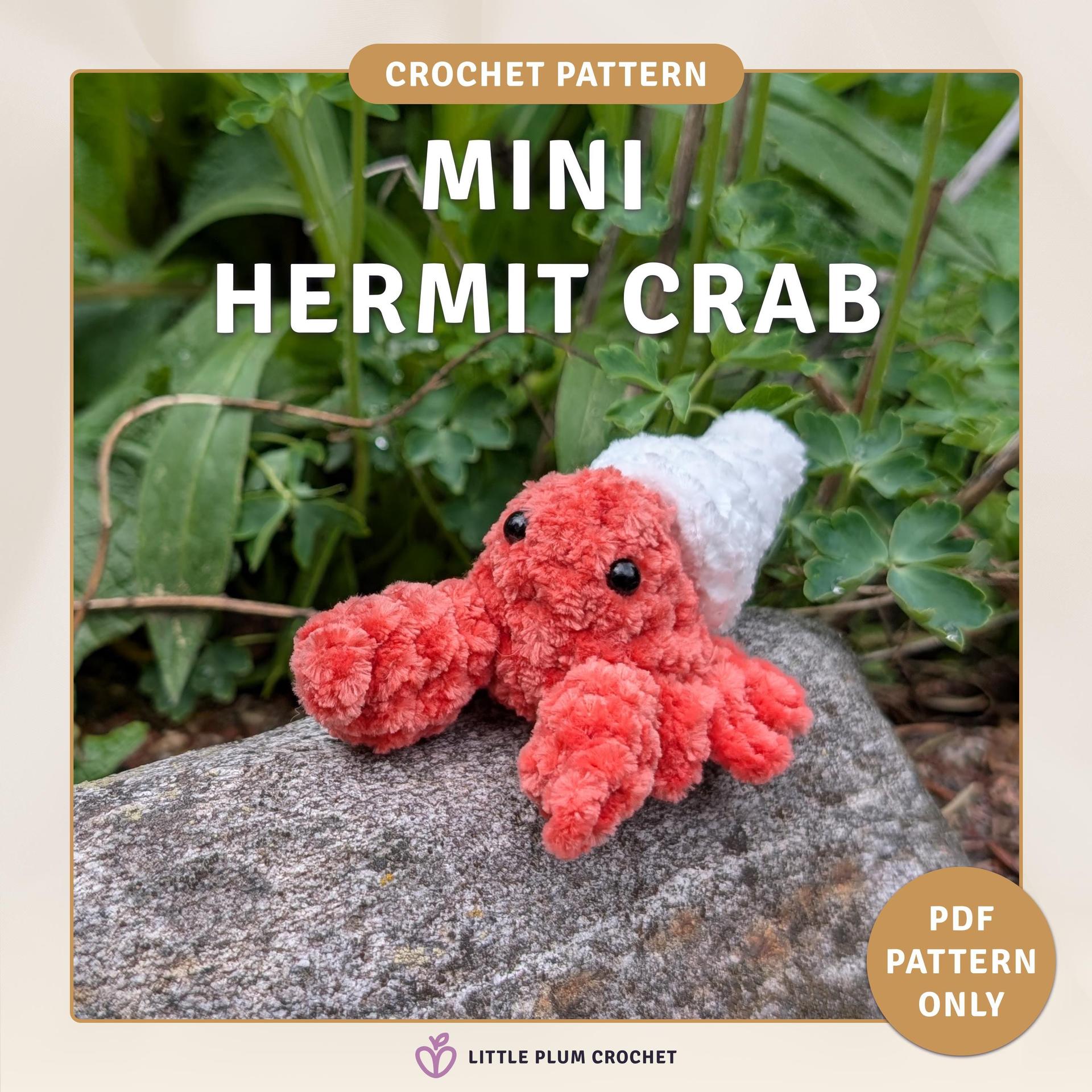 Mini Hermit Crab | Low Sew Amigurumi (PDF Download)