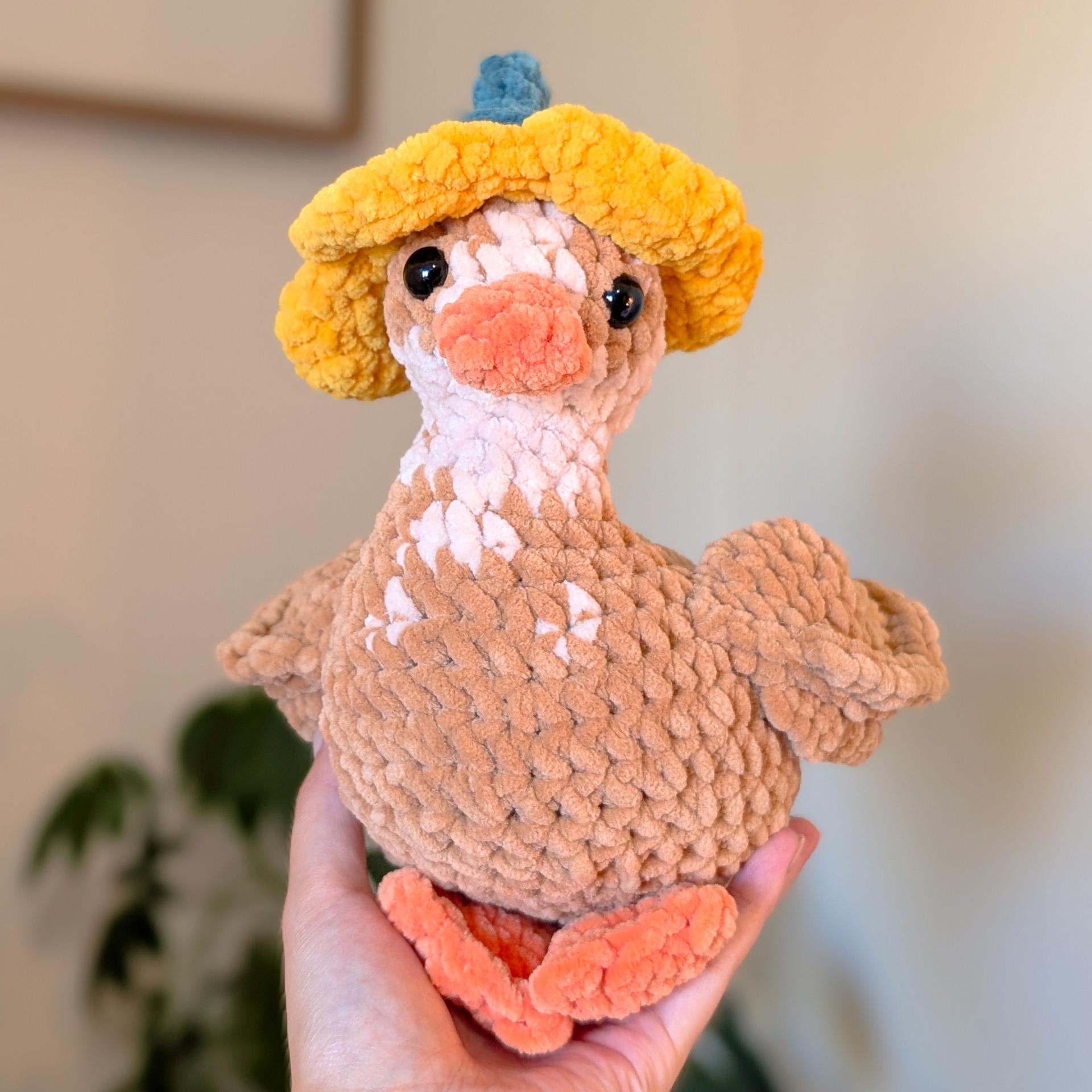 Dapple Duck Crochet Pattern (PDF) |  Amigurumi Duck Plush, Flower Hat | Intermediate | Darling Ducks thumbnail 5