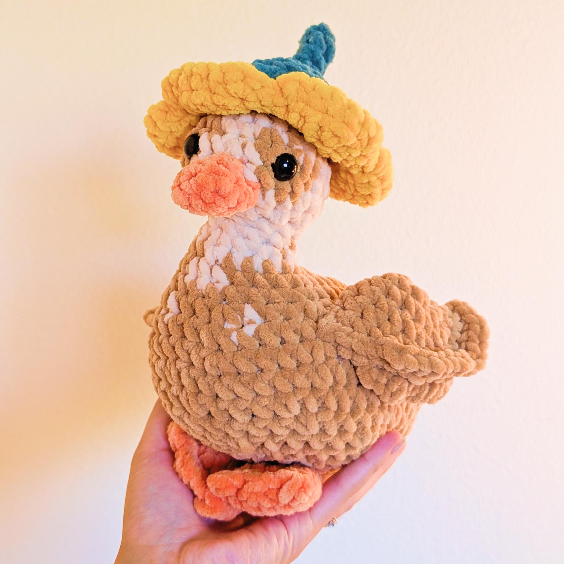 Dapple Duck Crochet Pattern (PDF) |  Amigurumi Duck Plush, Flower Hat | Intermediate | Darling Ducks thumbnail 4