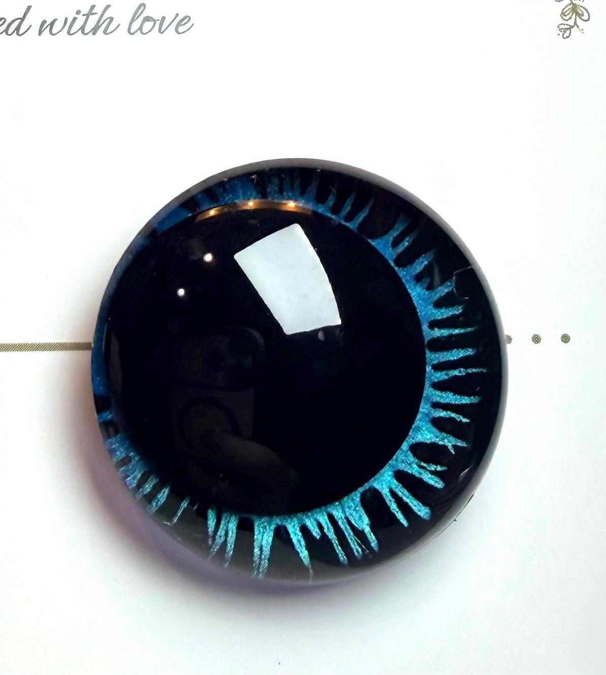 Labradorite  | Safety Eyes | Hand Painted Blue Black UV Resin Eyes | Amigurumi Eyes | Sinker eyes thumbnail 4