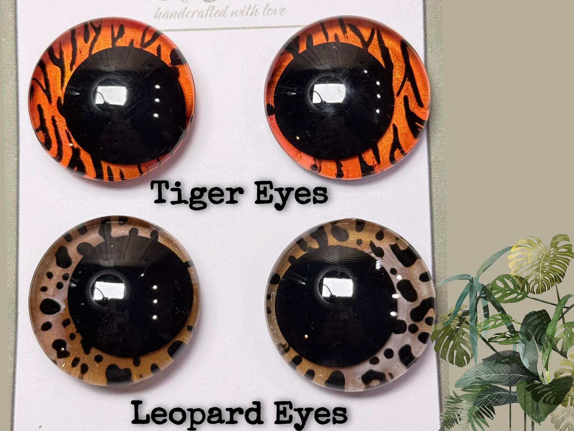 Tiger and Leopard Eyes | Hand Painted | Amigurumi | Safety Eyes