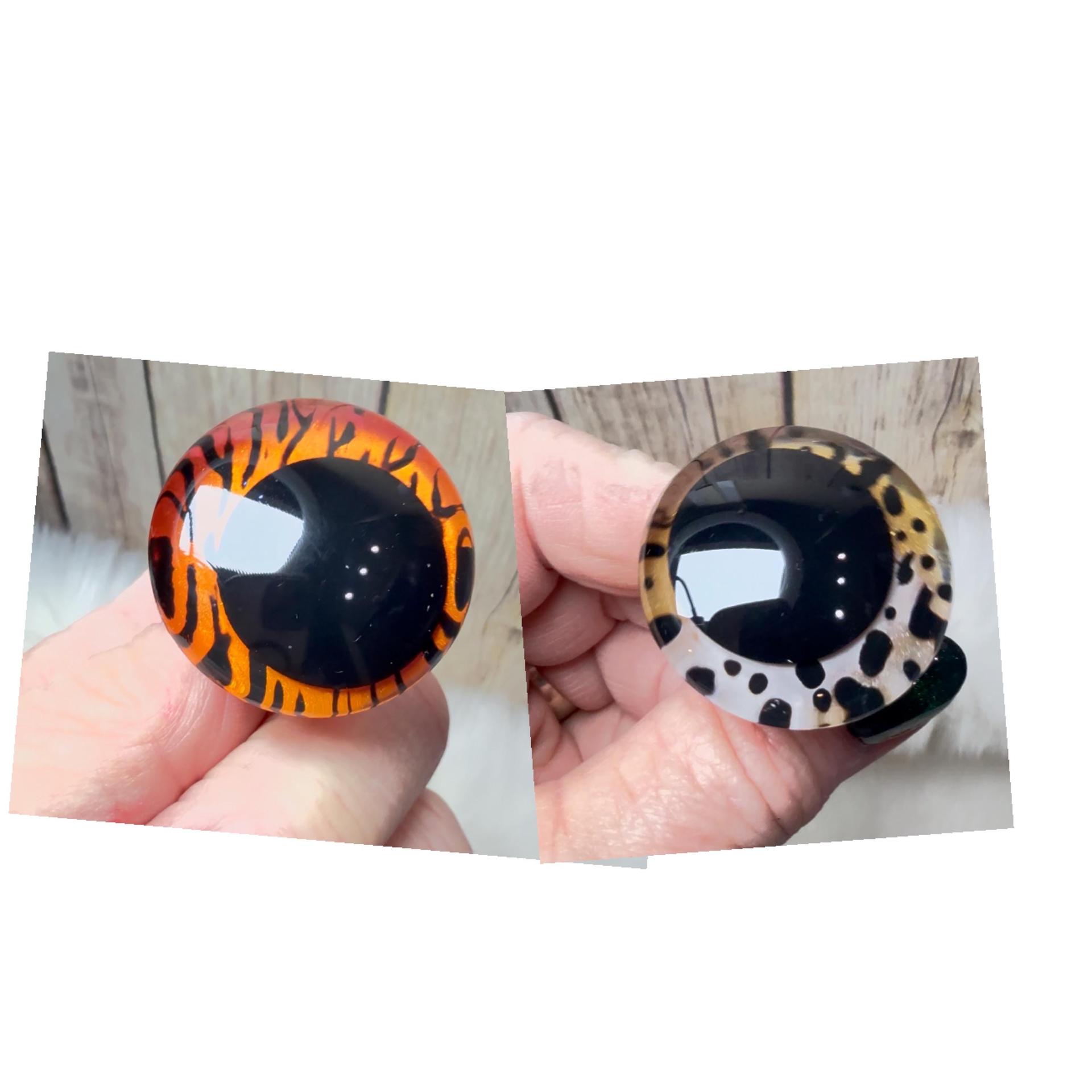Tiger and Leopard Eyes | Hand Painted | Amigurumi | Safety Eyes thumbnail 5