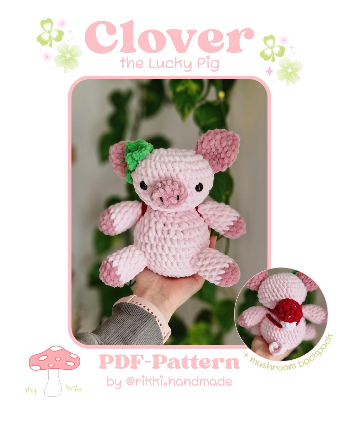 Clover the Lucky Pig PDF-Crochet Pattern