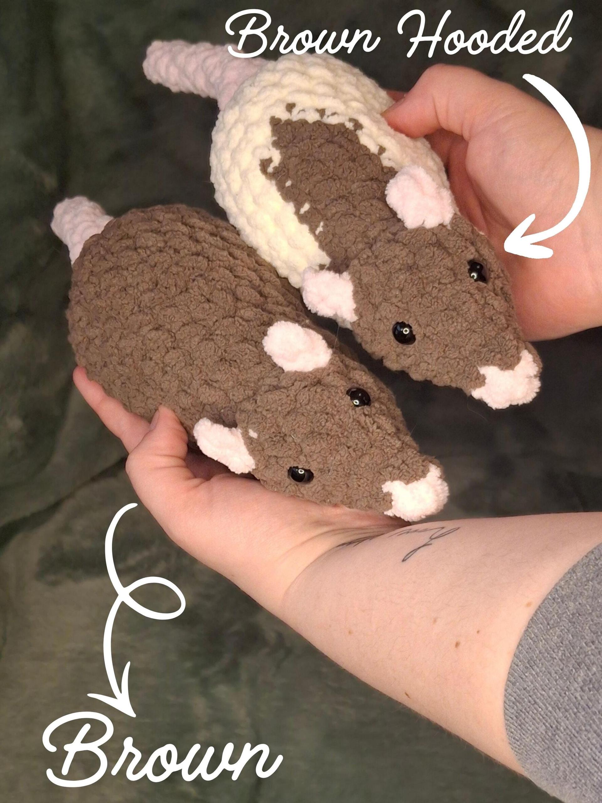Rat Crochet Plushie - Mouse, Rodent, Handmade Stuffed Animal, Amigurumi thumbnail 6